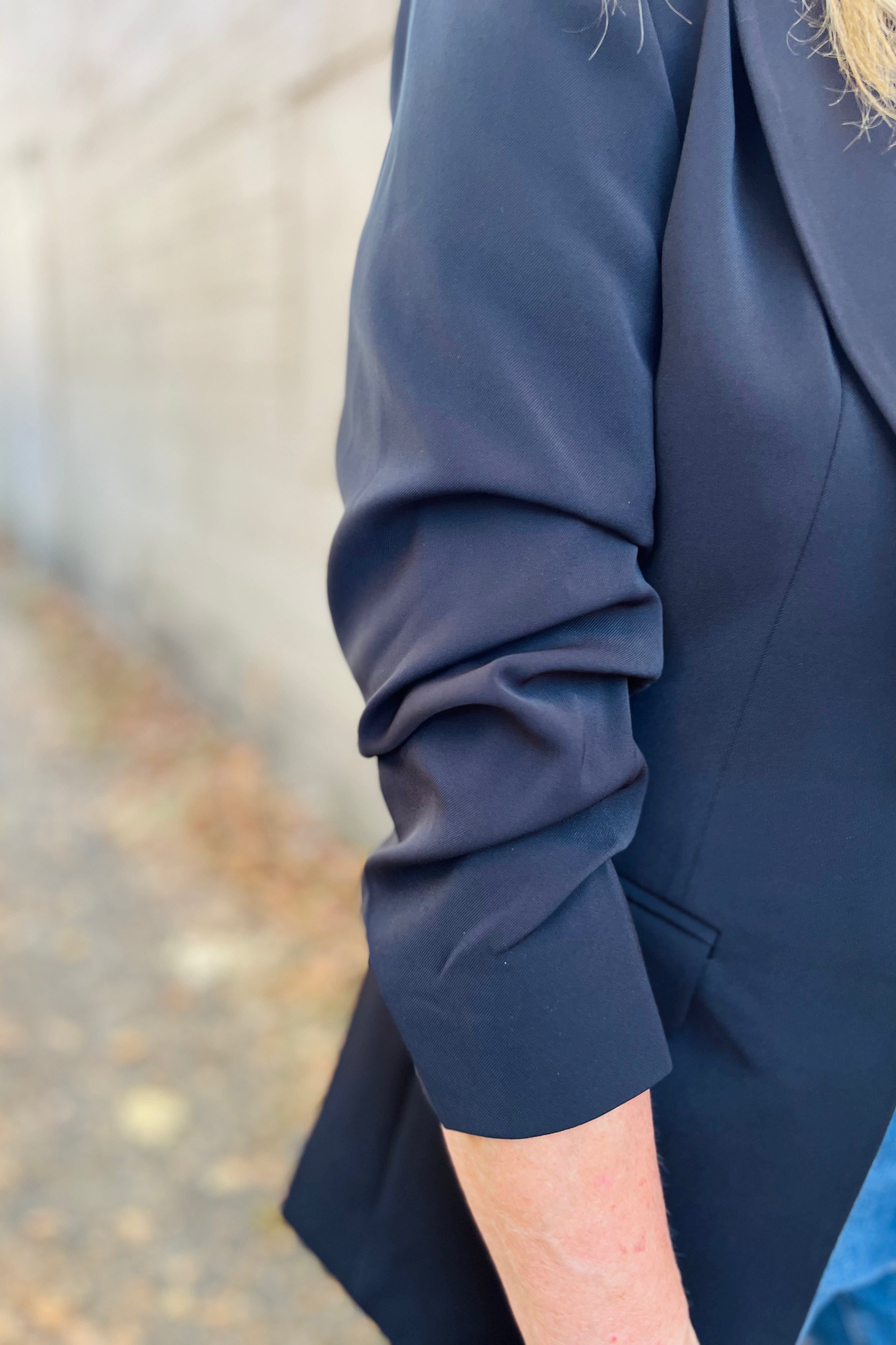 3/4 Sleeve Blazer - Black