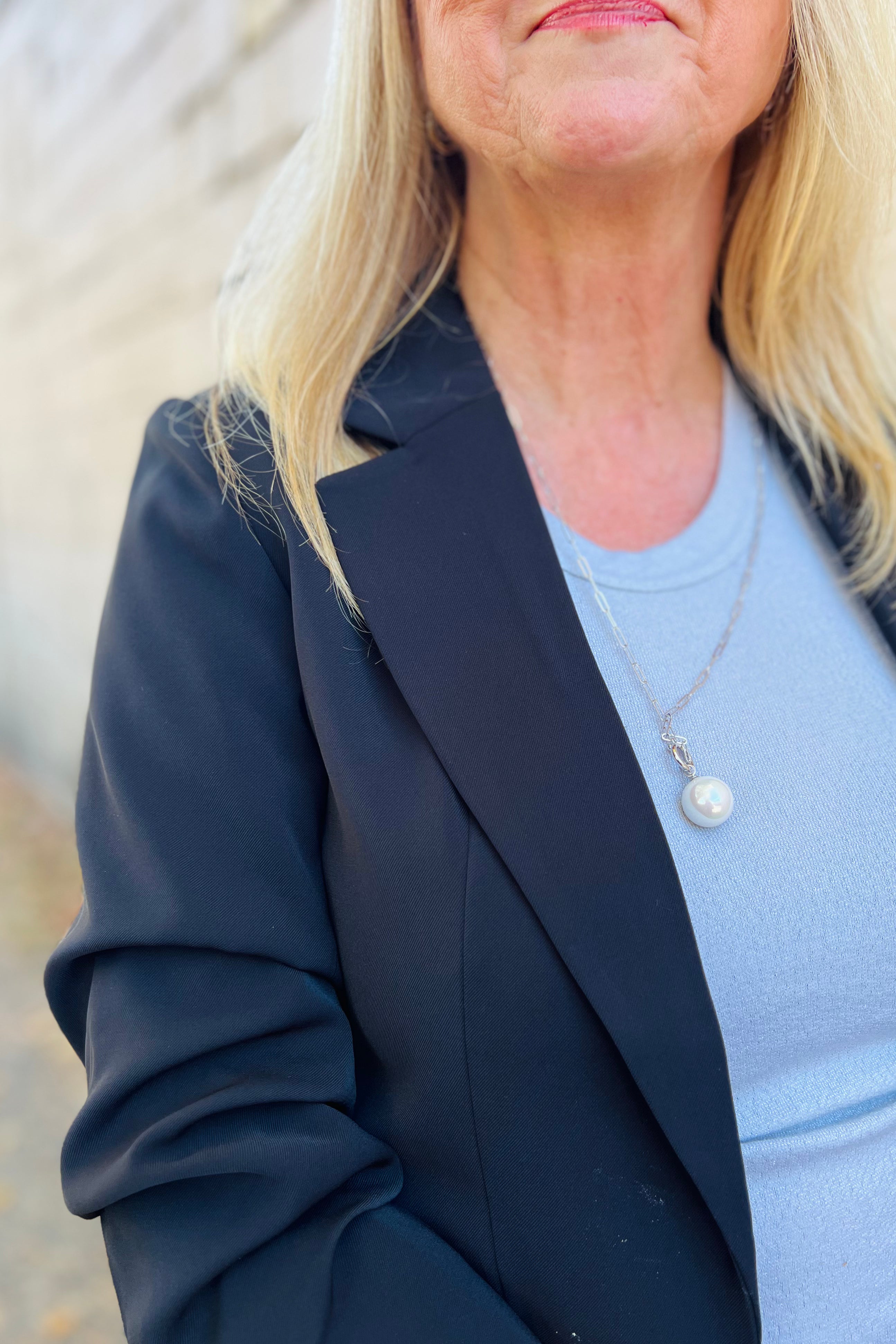 3/4 Sleeve Blazer - Black