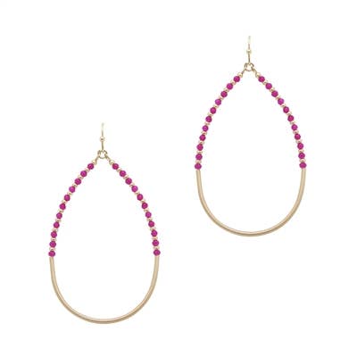 Hot Pink Rhinestone 2" Earrings
