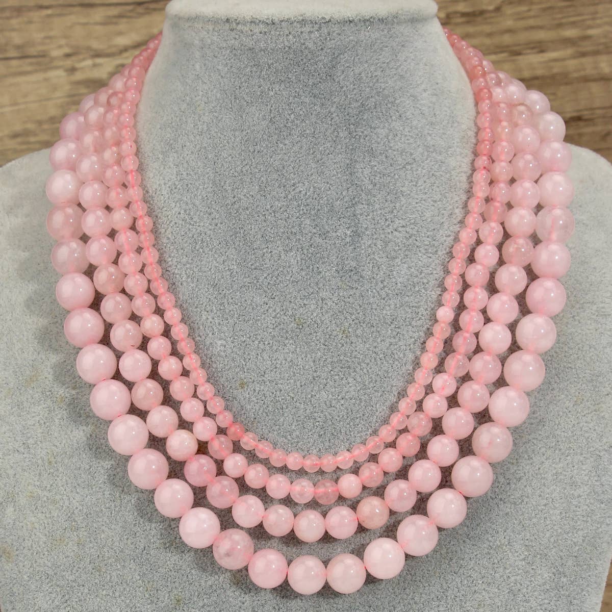 Pink Beaded Versatile Necklace: Set / M