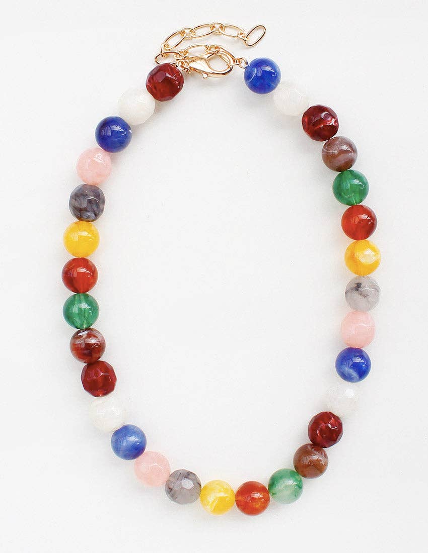 Multi Natural Stone Beaded Necklace