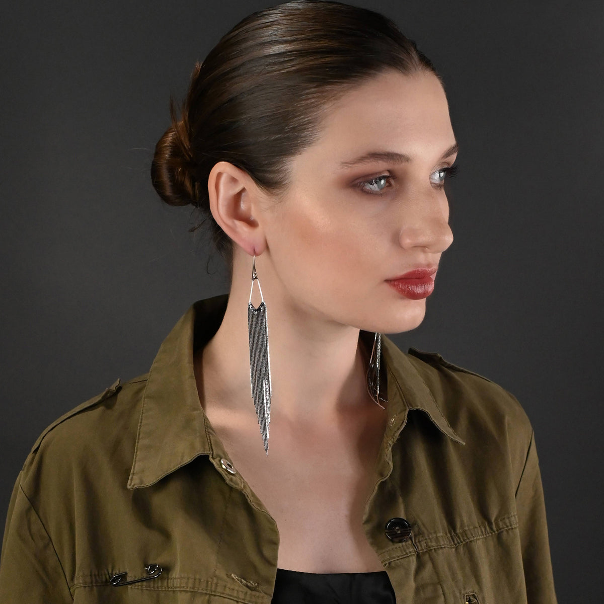 Super Dramatic Golden Mermaid Shimmer Earrings | KBD Studio - view 4