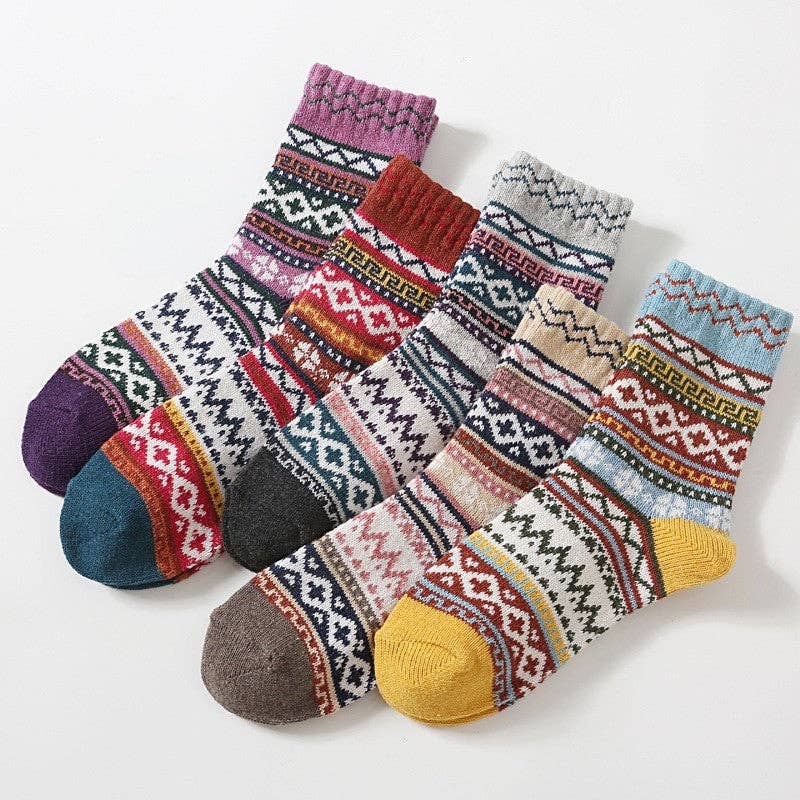 Colorful Printed Warm Womens Socks