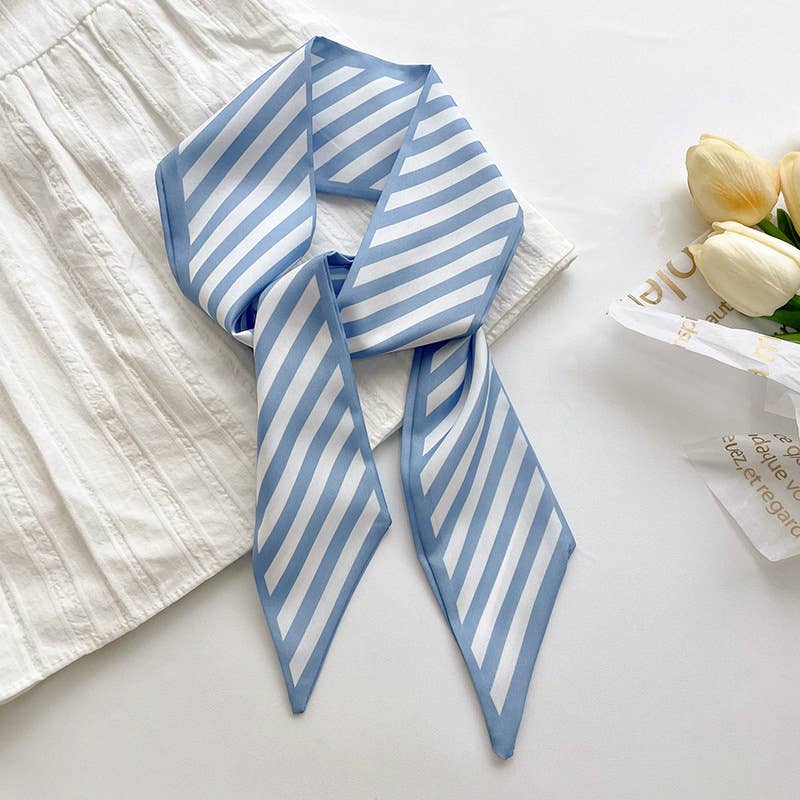 Gentle Blue Skinny Scarf