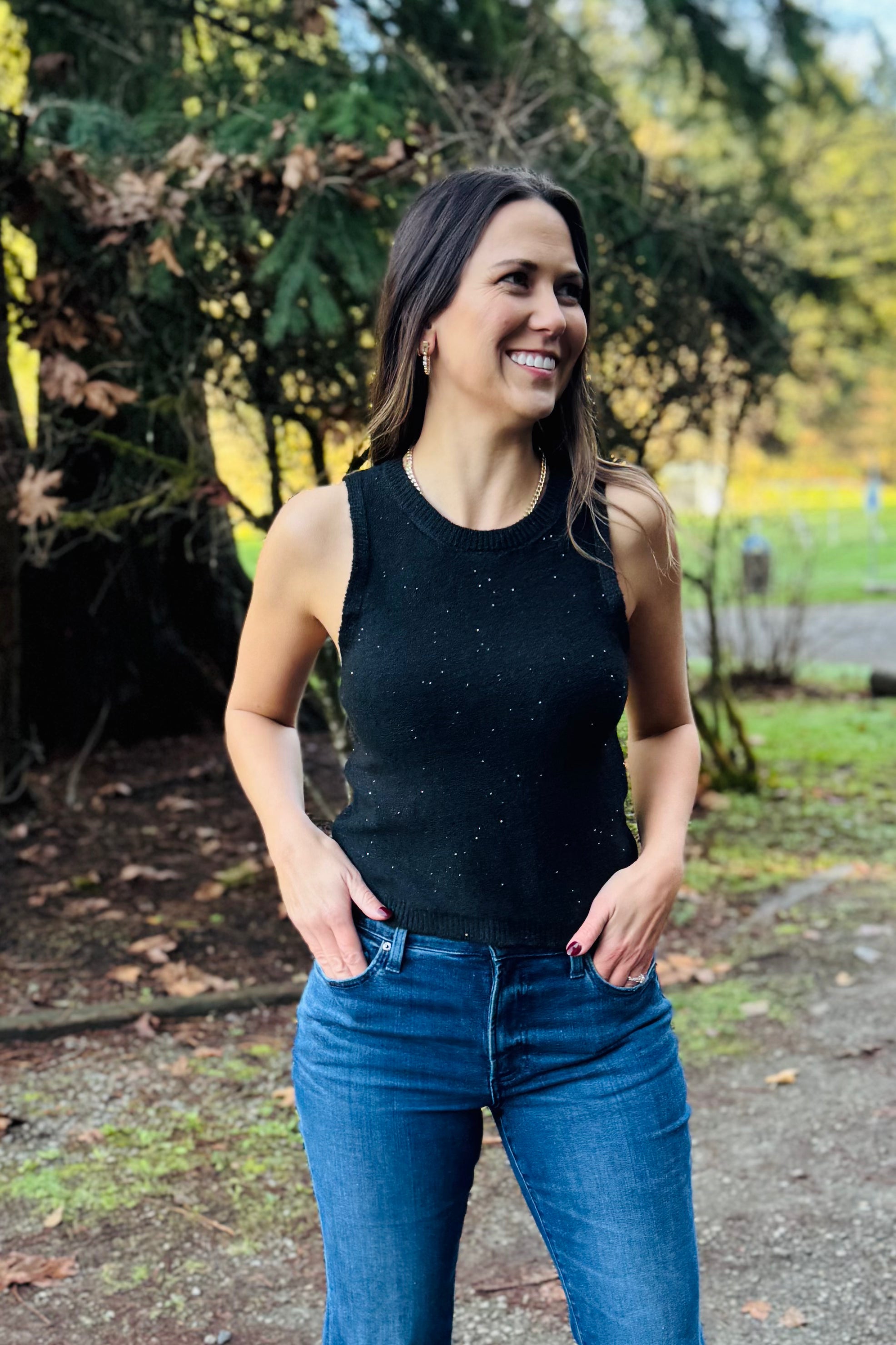 Angel Knit Top-Black