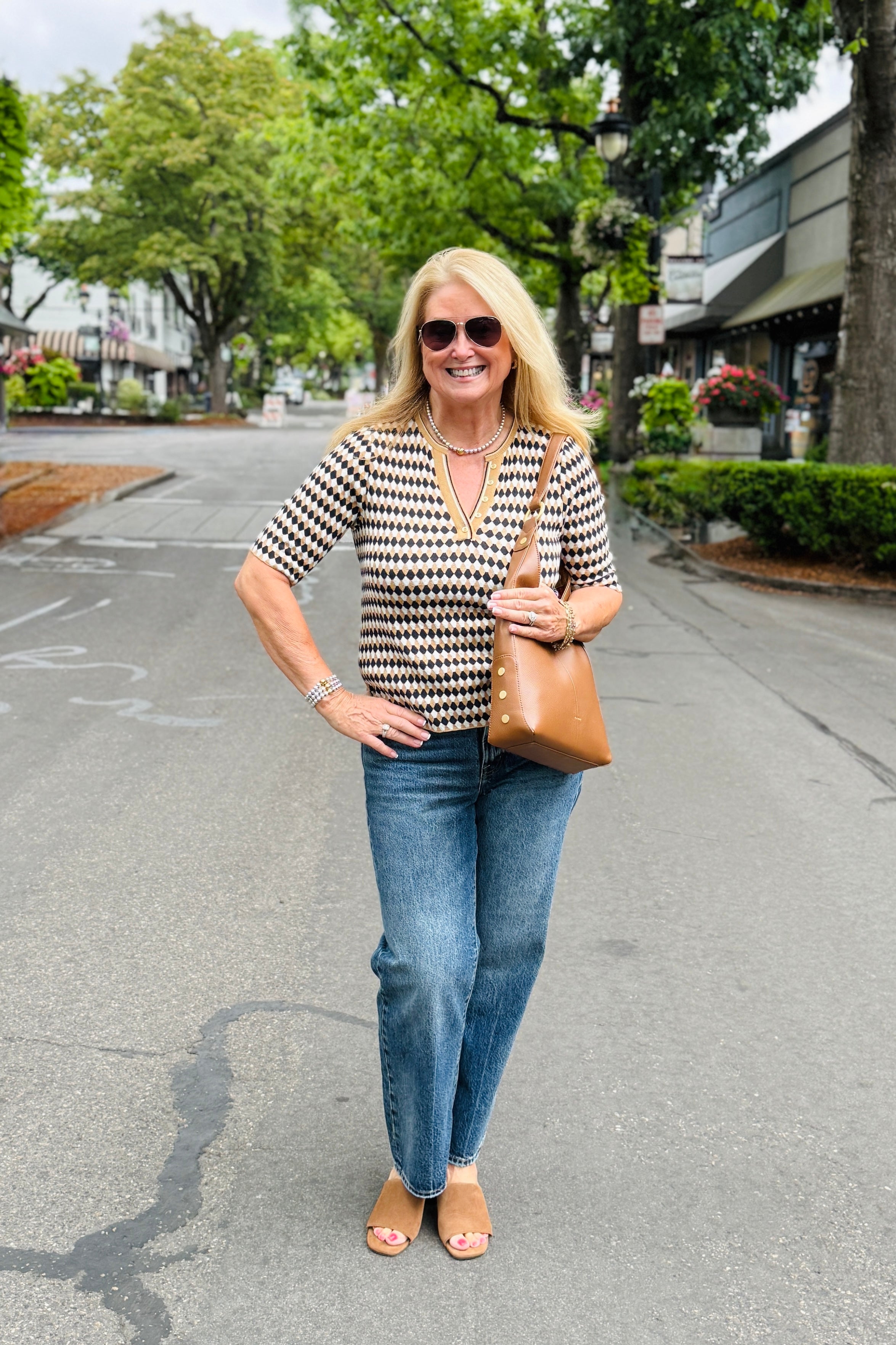 Angled Jacquard Sweater