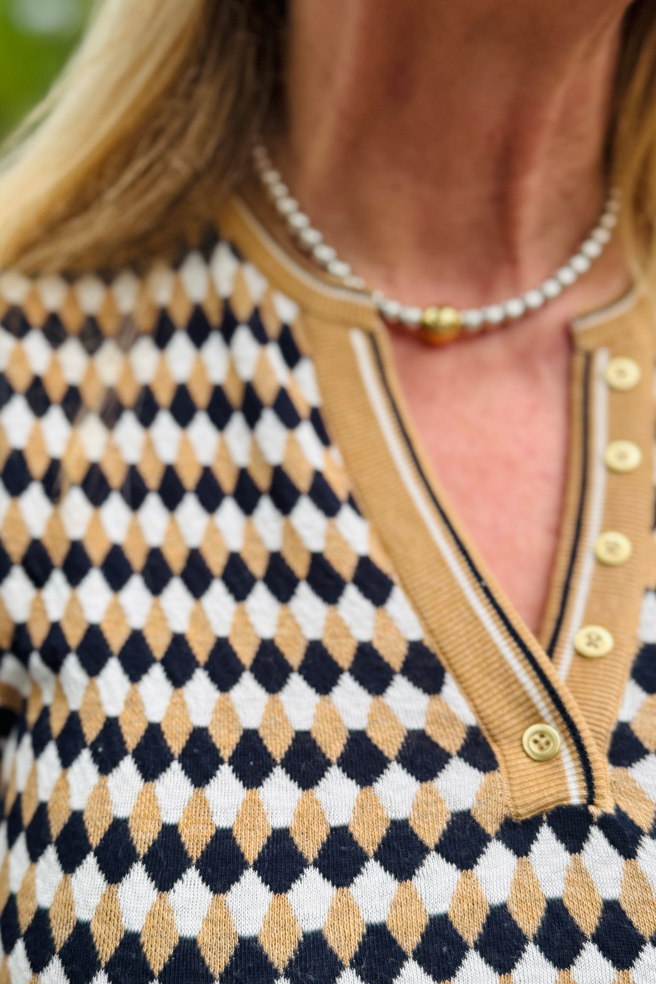 Angled Jacquard Sweater