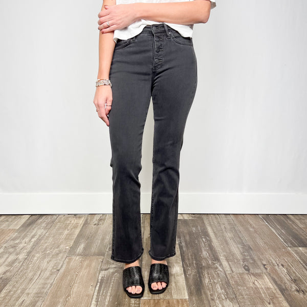 Barbara Bootcut Jeans In Sure Stretch Denim With Exposed Button Fly