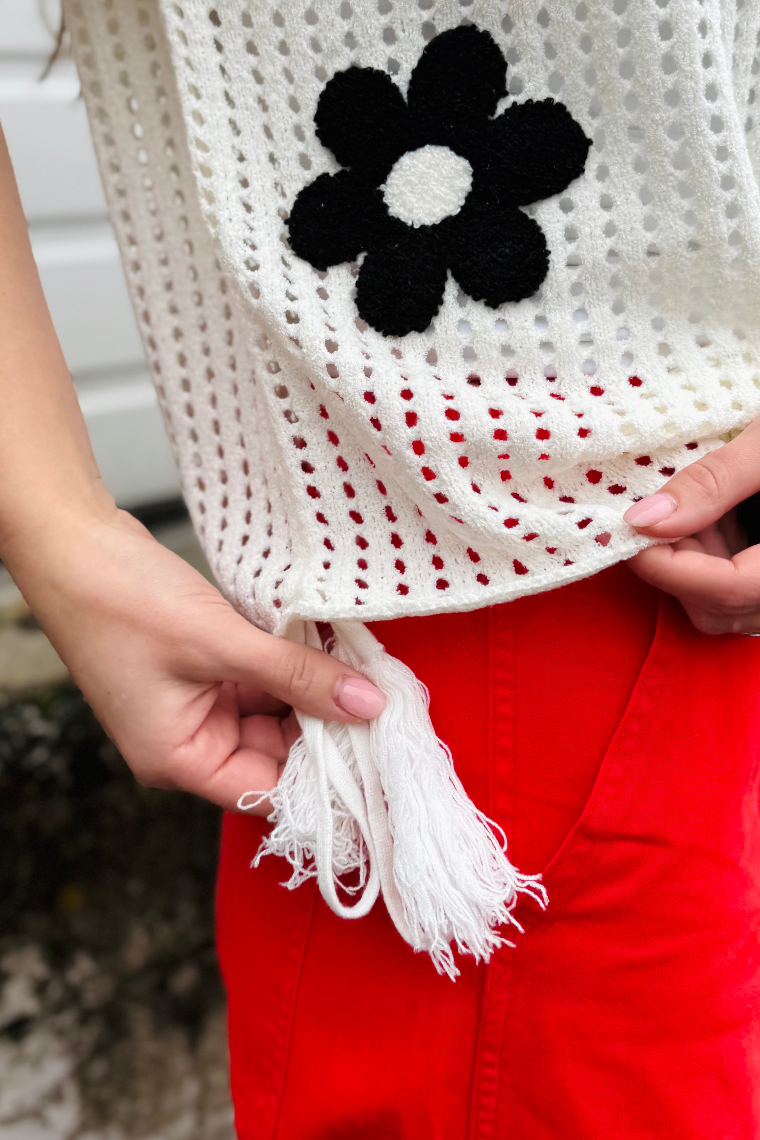 Black Flowers Sweater