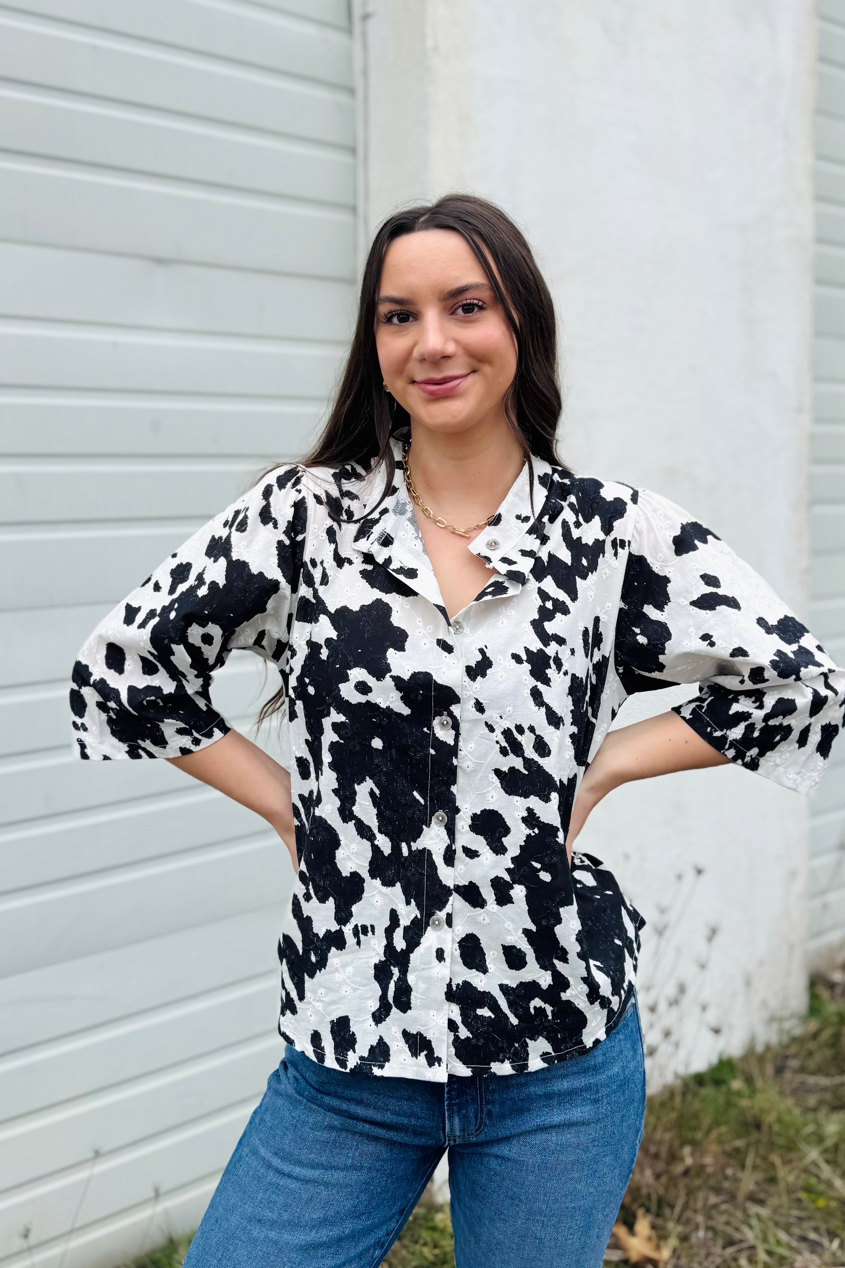 Black Spot Woven Shirt