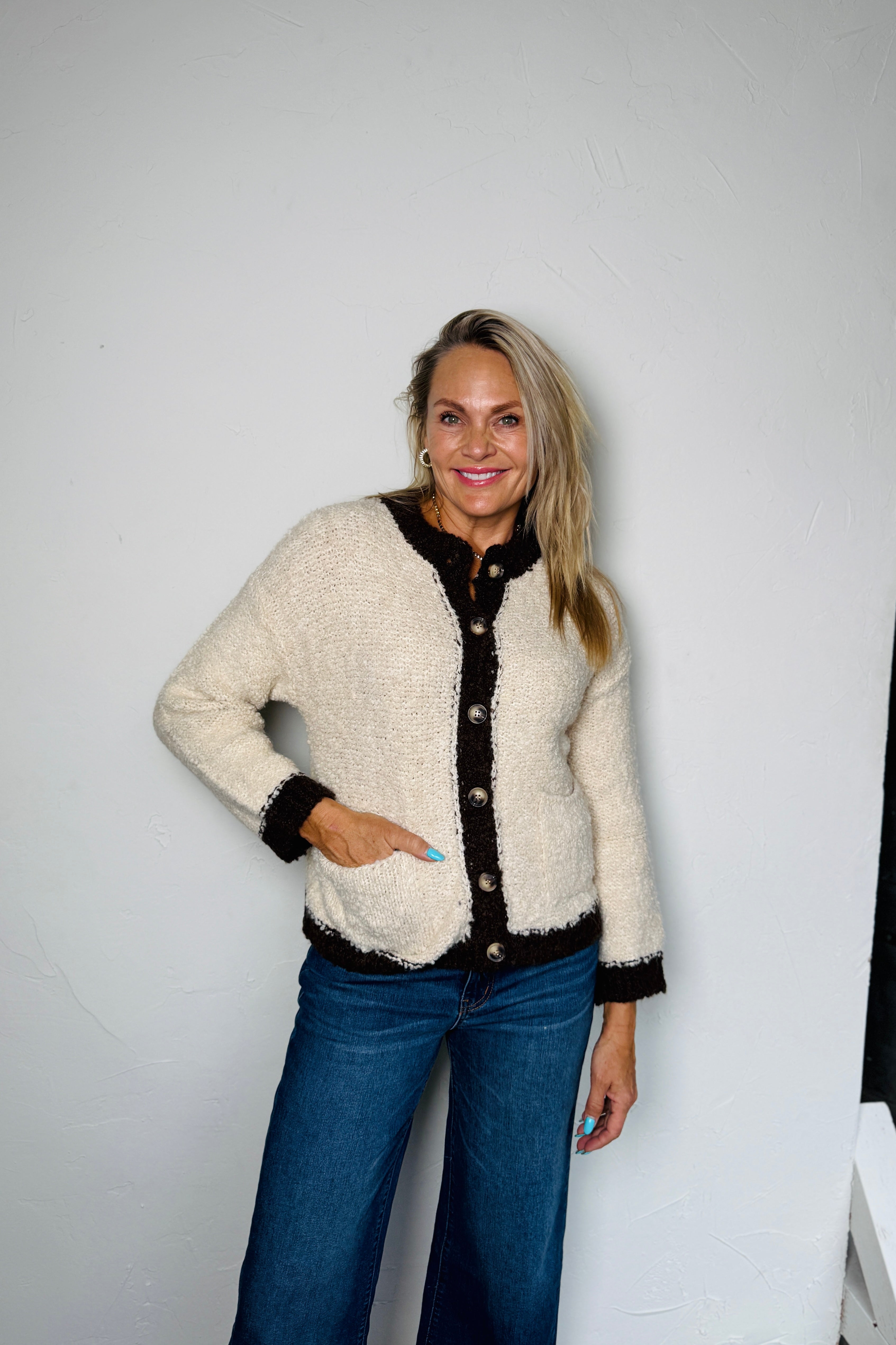 Block Trim Cardigan