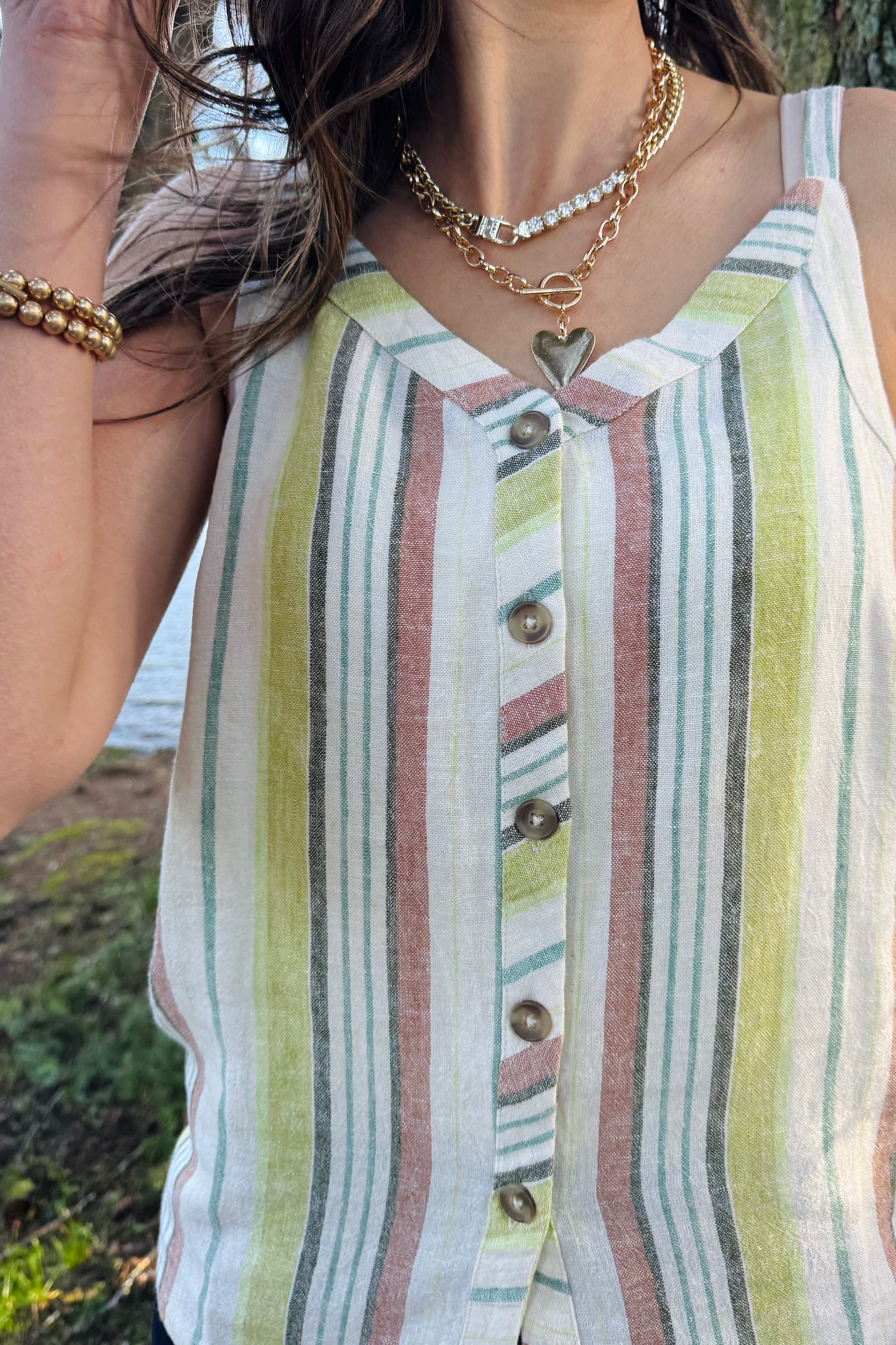 Button Front Woven Cami