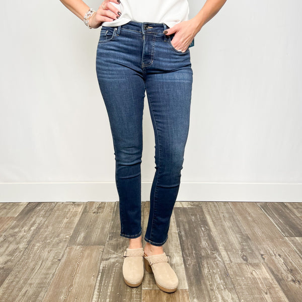 Cassie Mid Rise Slim Straight Leg Jeans