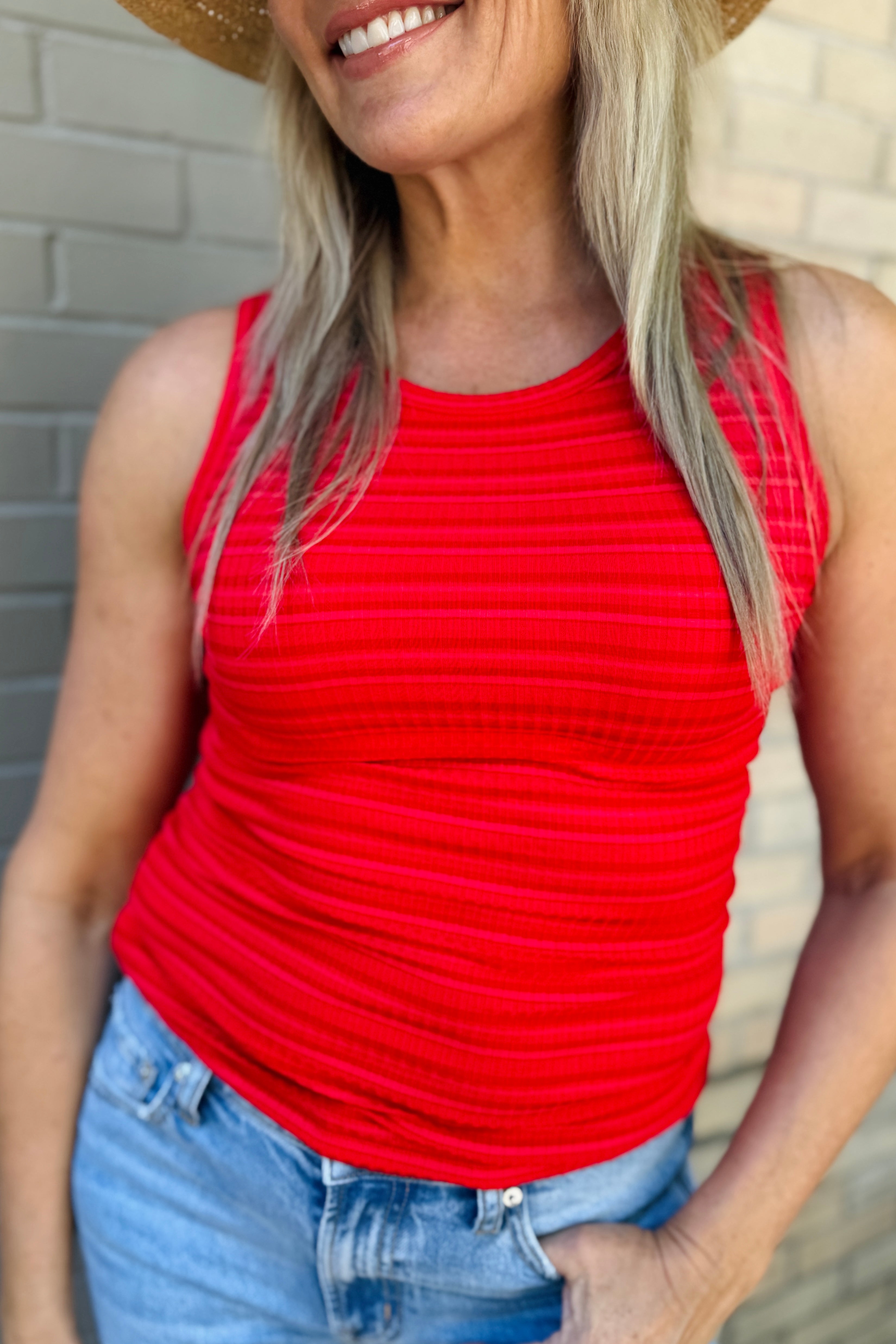 Carolie Ribbed Tank-Samba