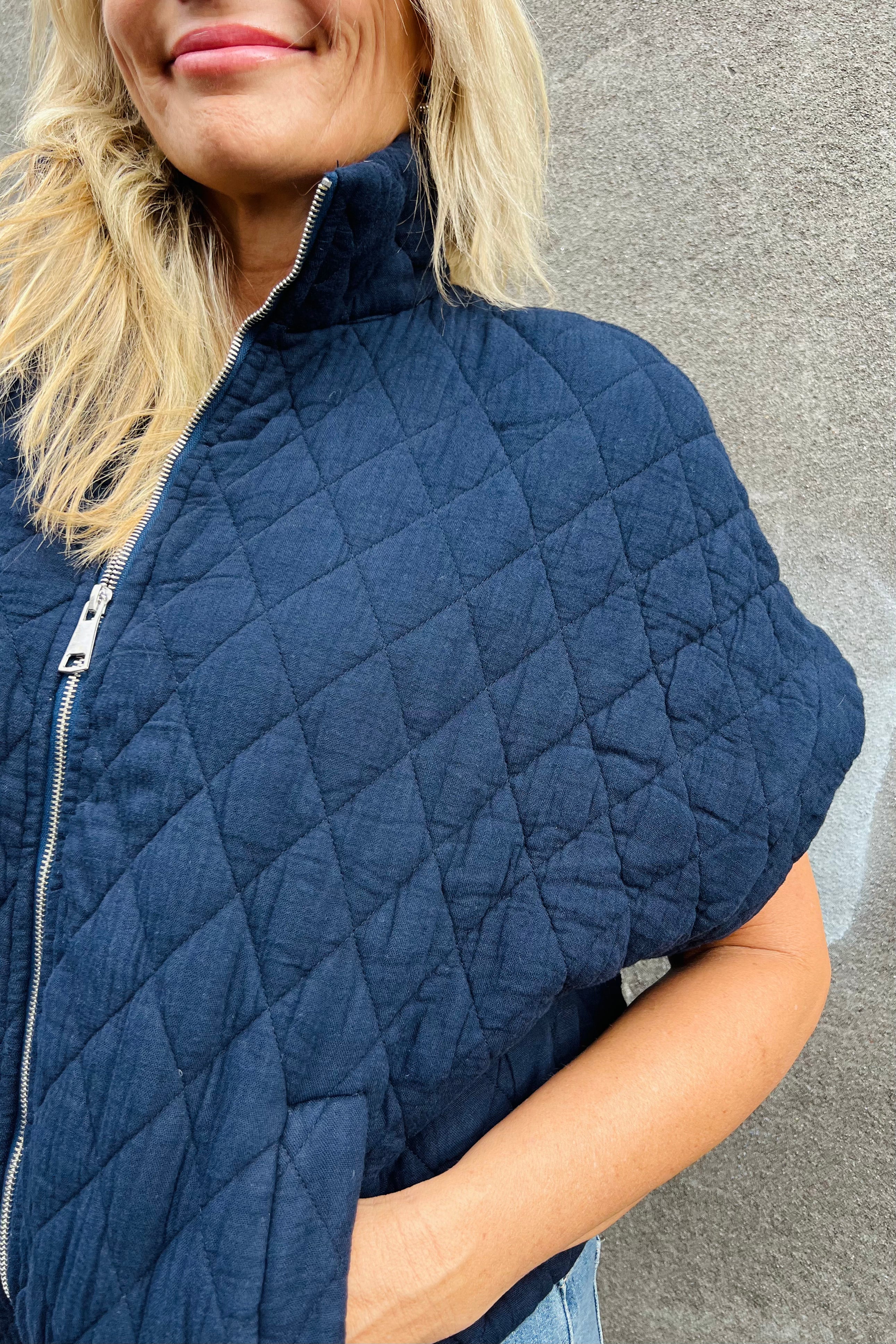 Charlston Quilted Bomber - Navy
