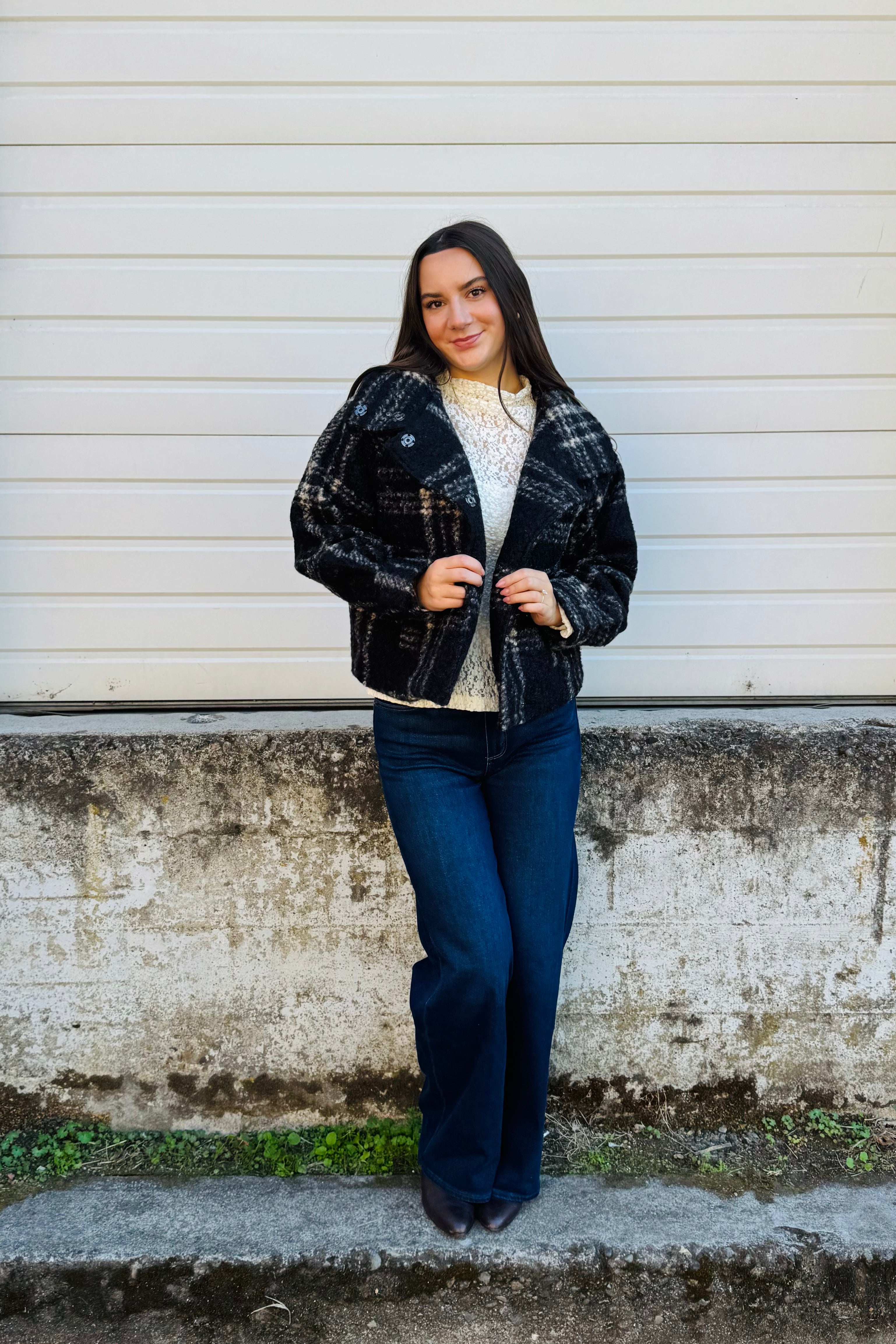 Checkered Jacket - Black