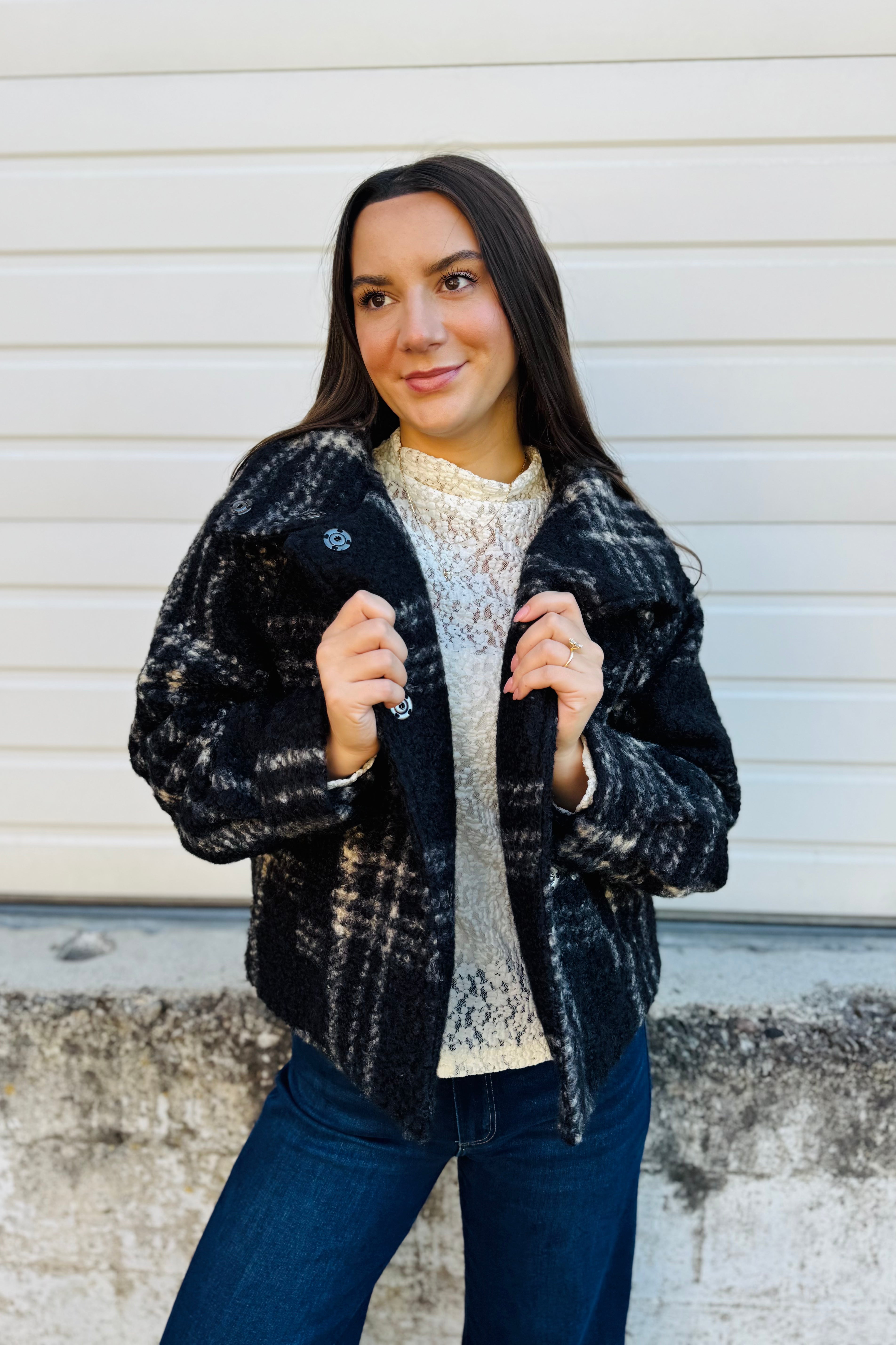 Checkered Jacket - Black