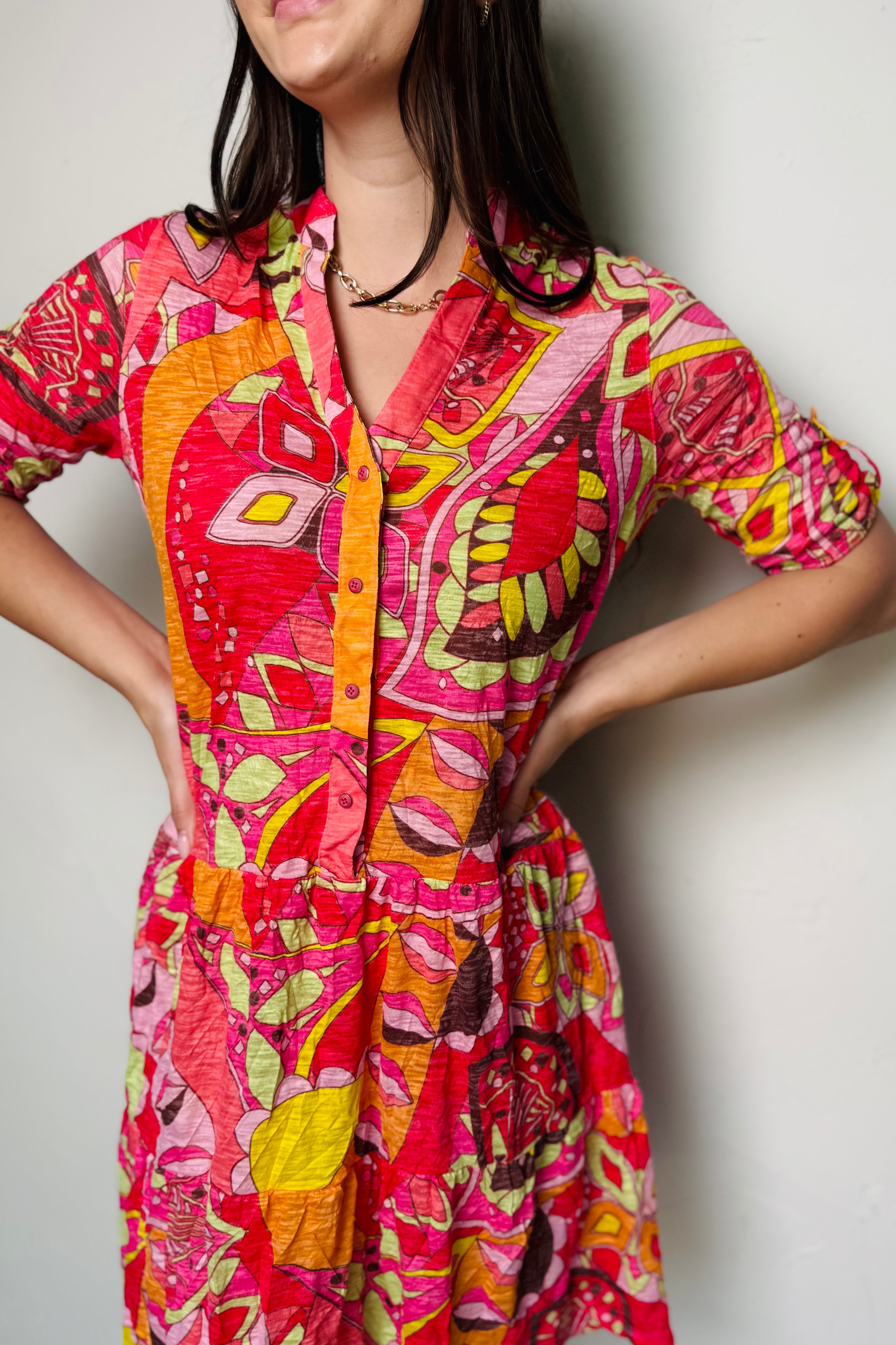 Carly Dress - Coral