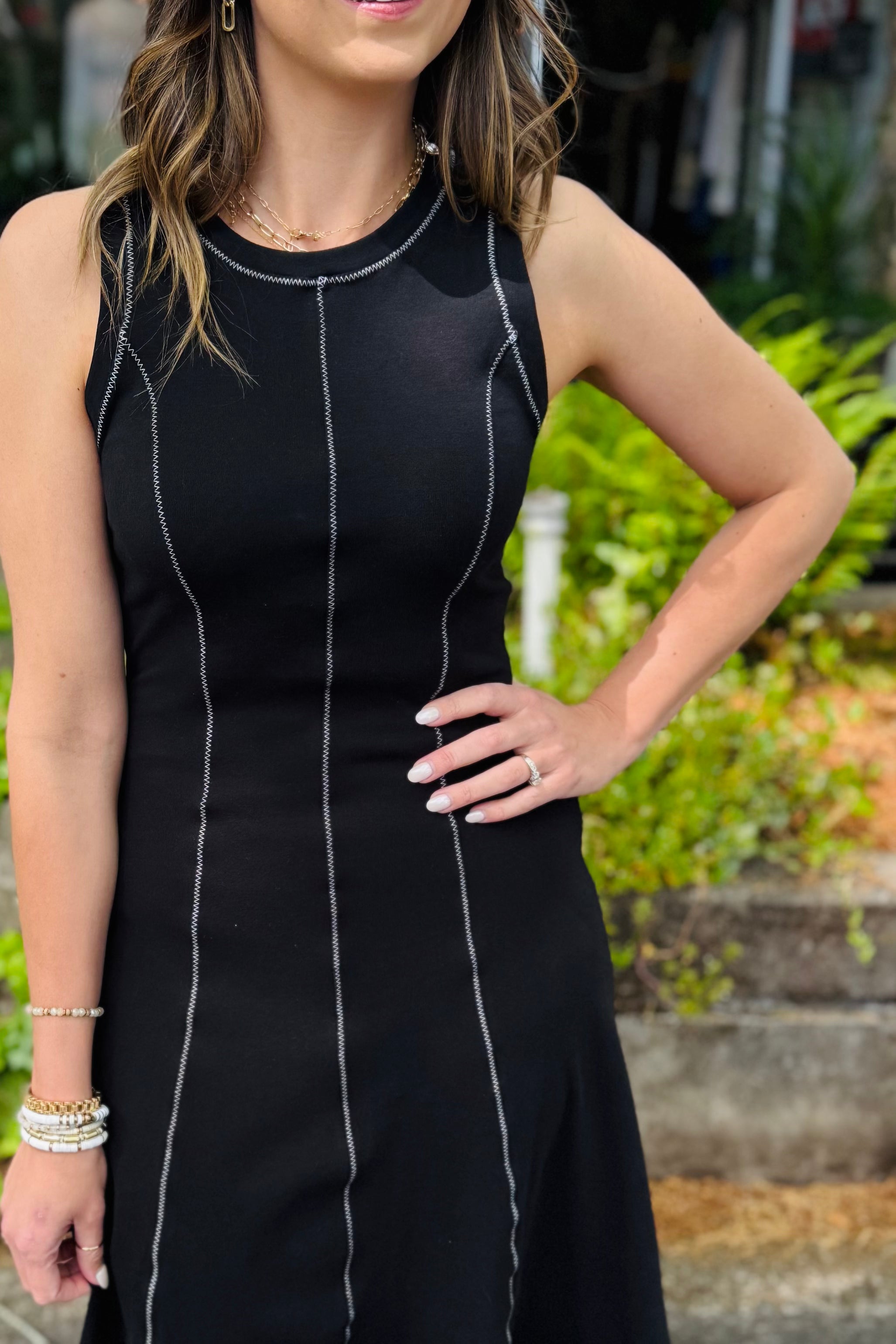 White Stitch Dress