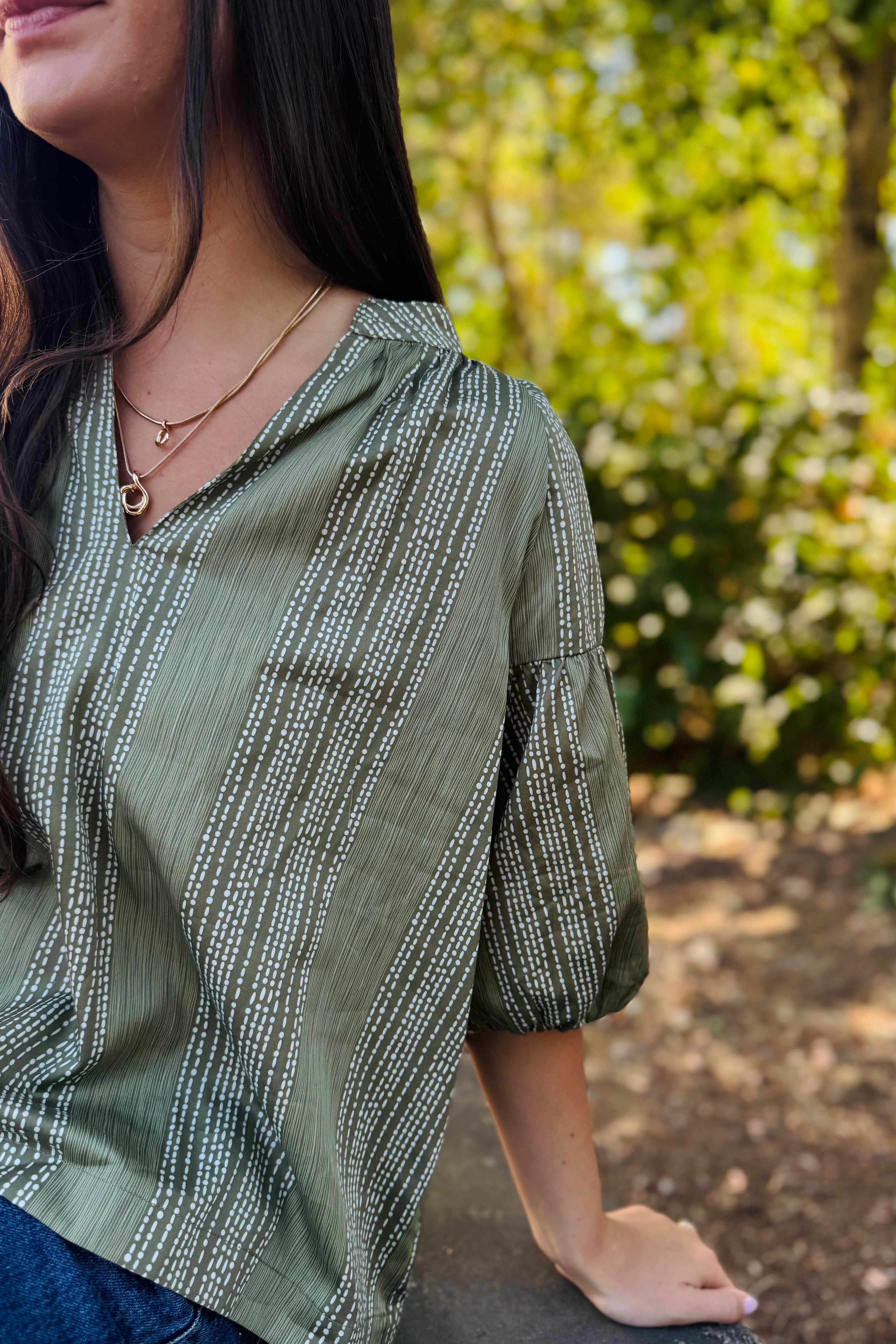 Dot Pattern Flowy Top