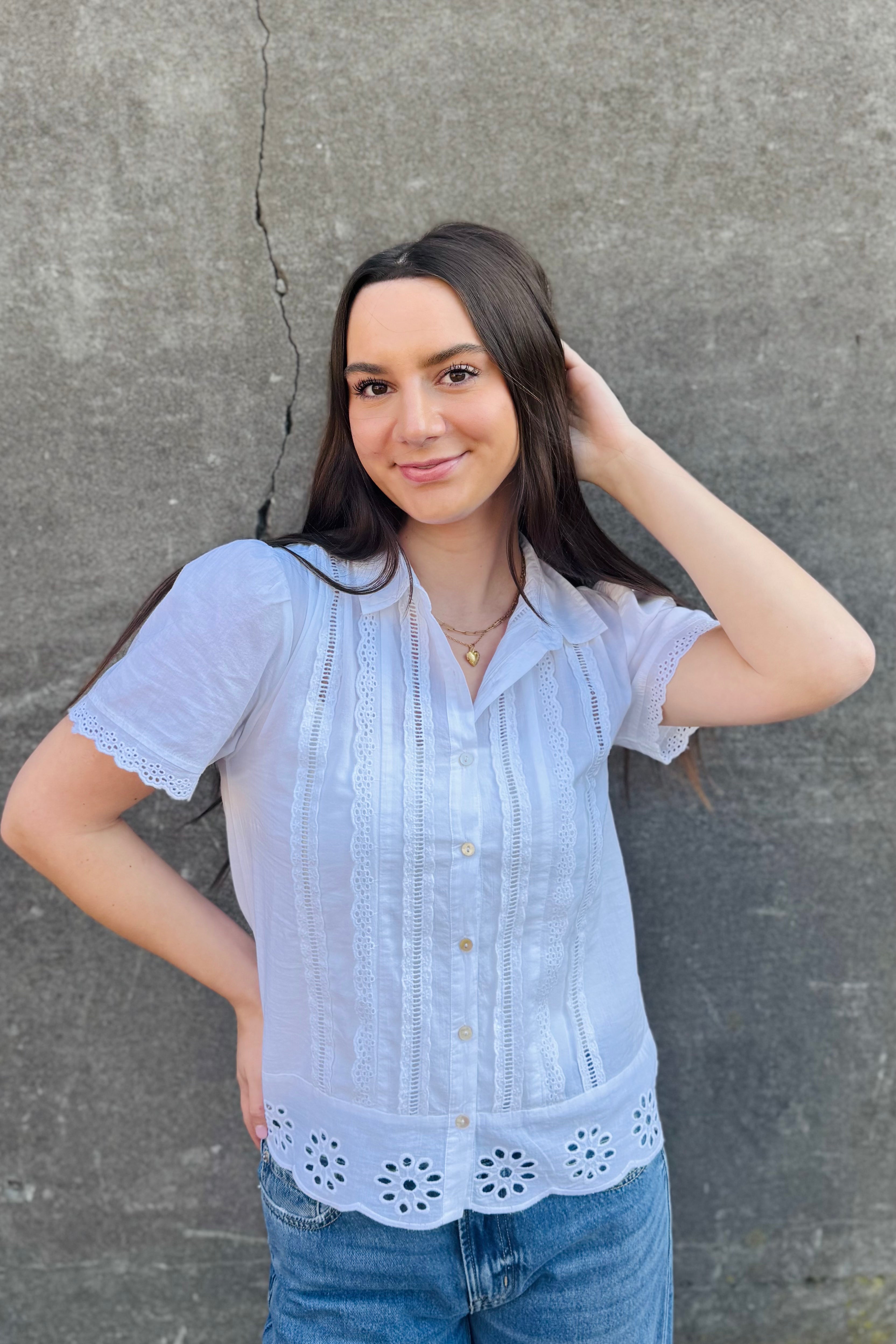 Light, airy, and just the right amount of feminine. It’s that easy piece you can throw on with denim shorts, white jeans, or a flowy skirt and instantly look put-together.Perfect for brunch, beach trips, summer events, or just everyday cute. Available in Camas and Ridgefield,wa