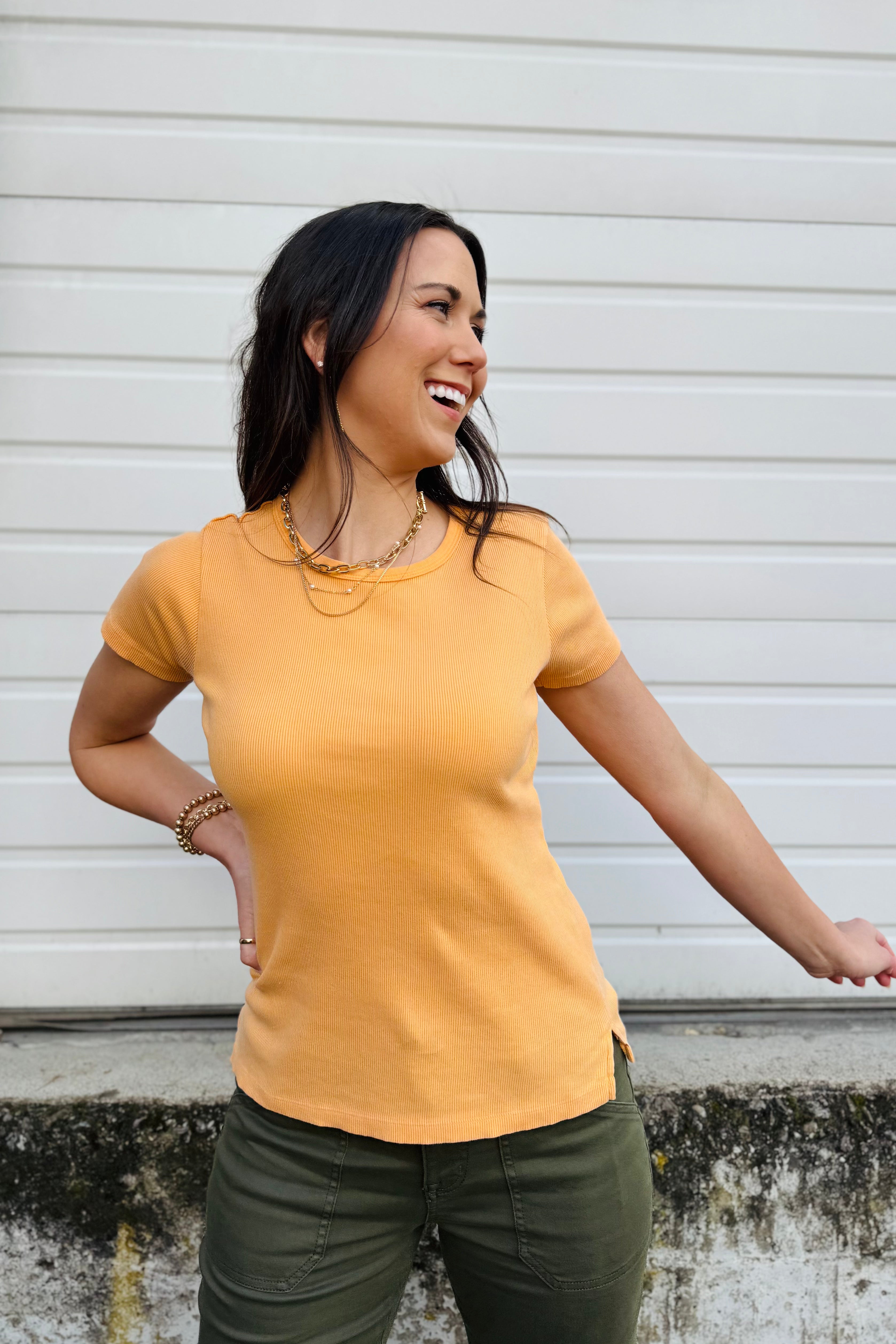 Rowan Rib Tee-Sunset