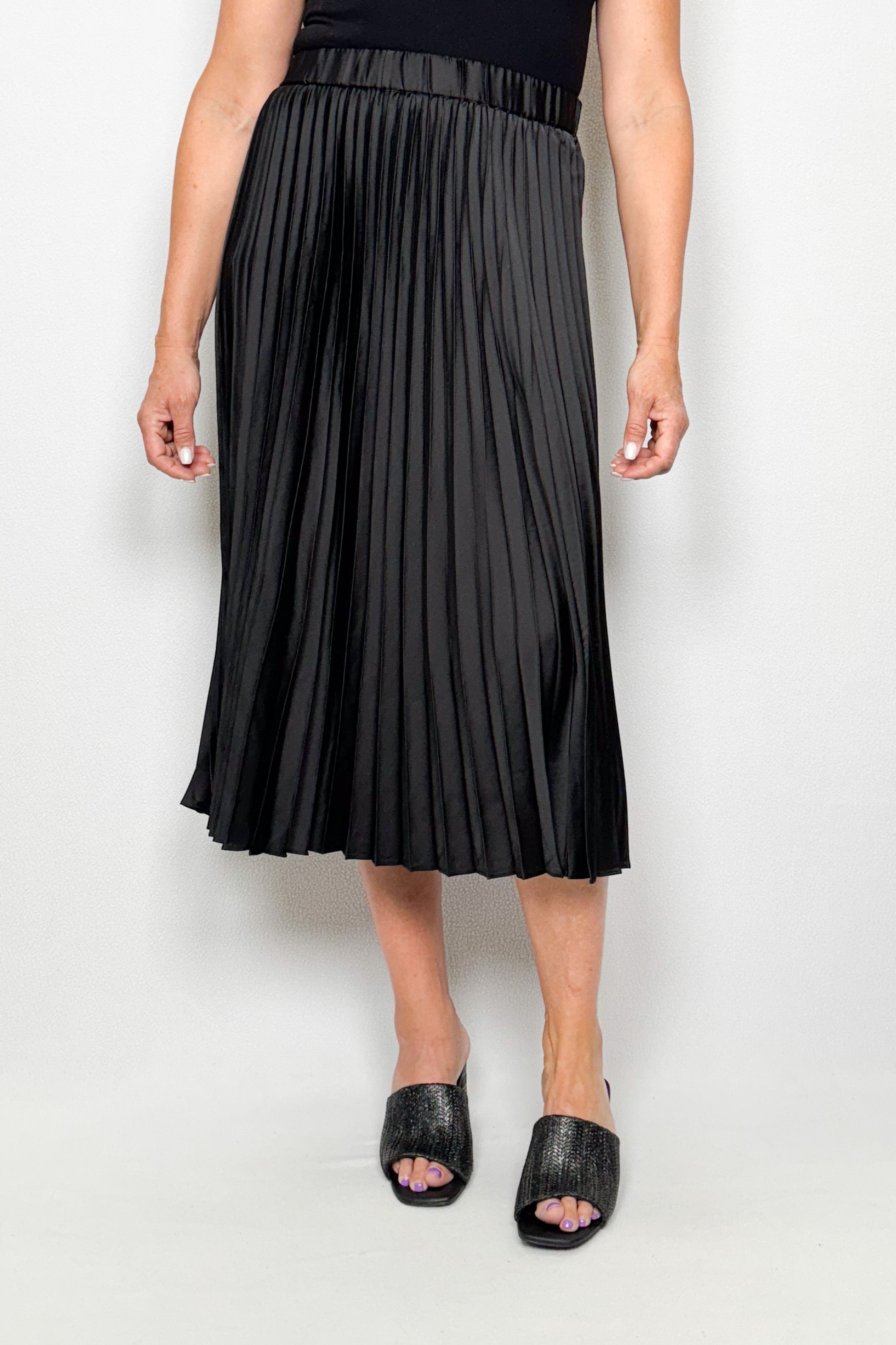 Everyday Pleated Satin Skirt