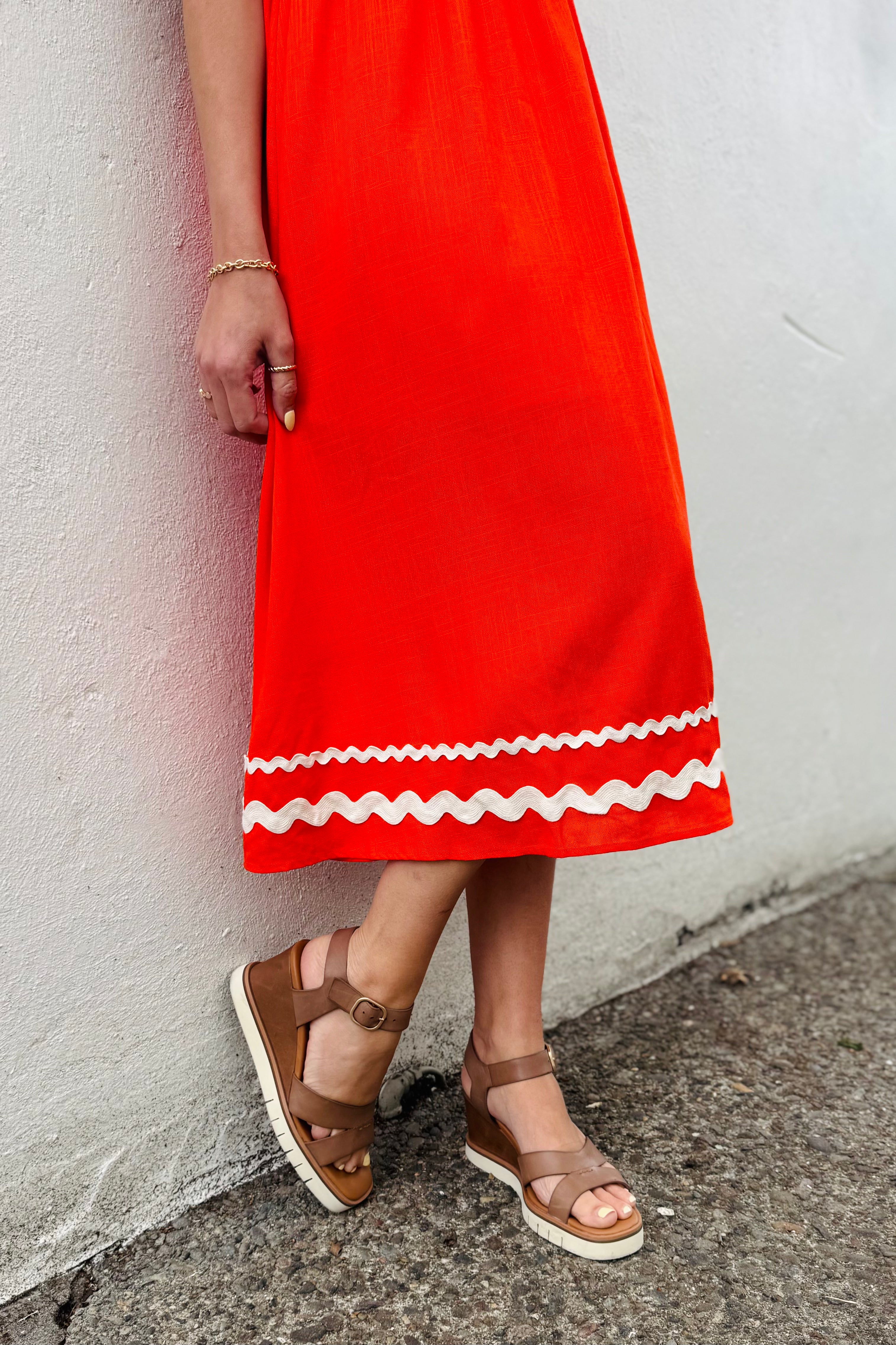 Embroidered Flutter Sleeve Dress