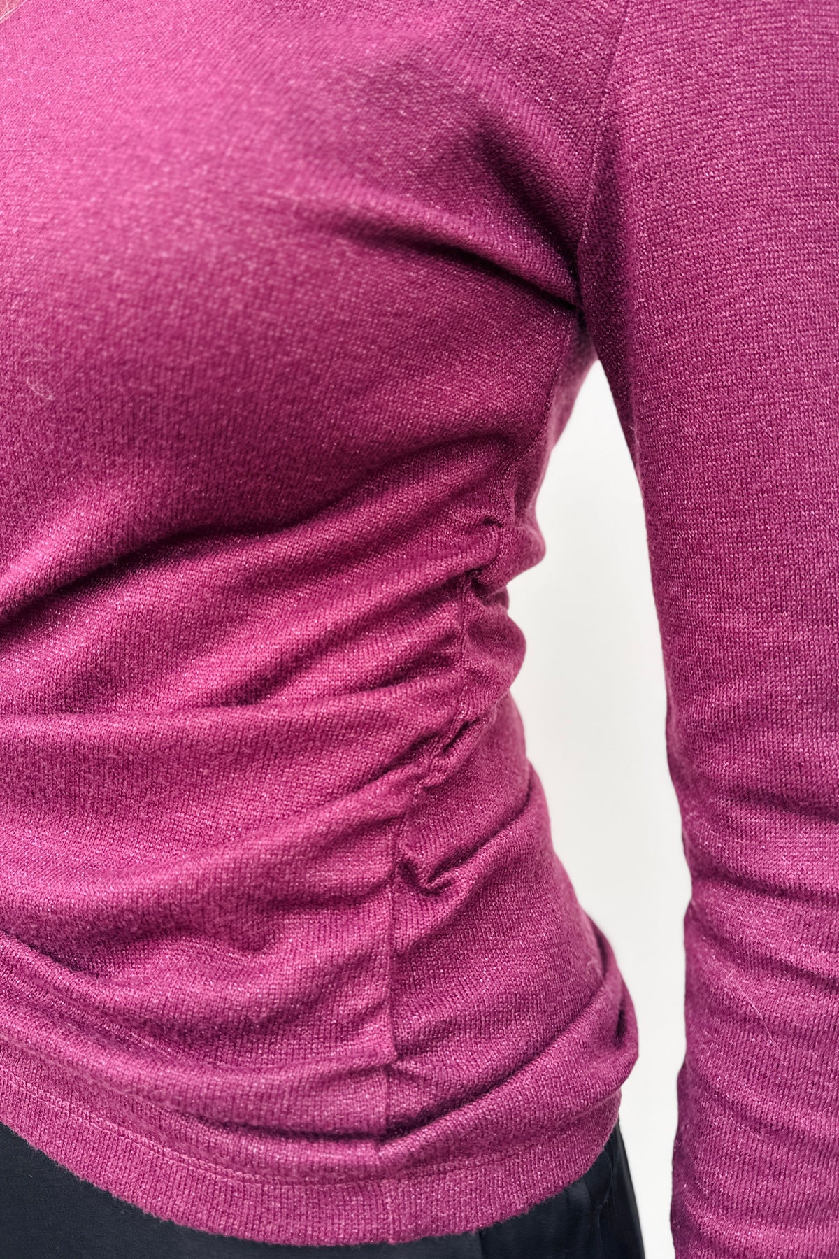 Everyday Ruched Sparkle Top - Winterberry