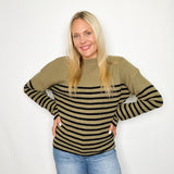 Funnel Neck Striped Sweater