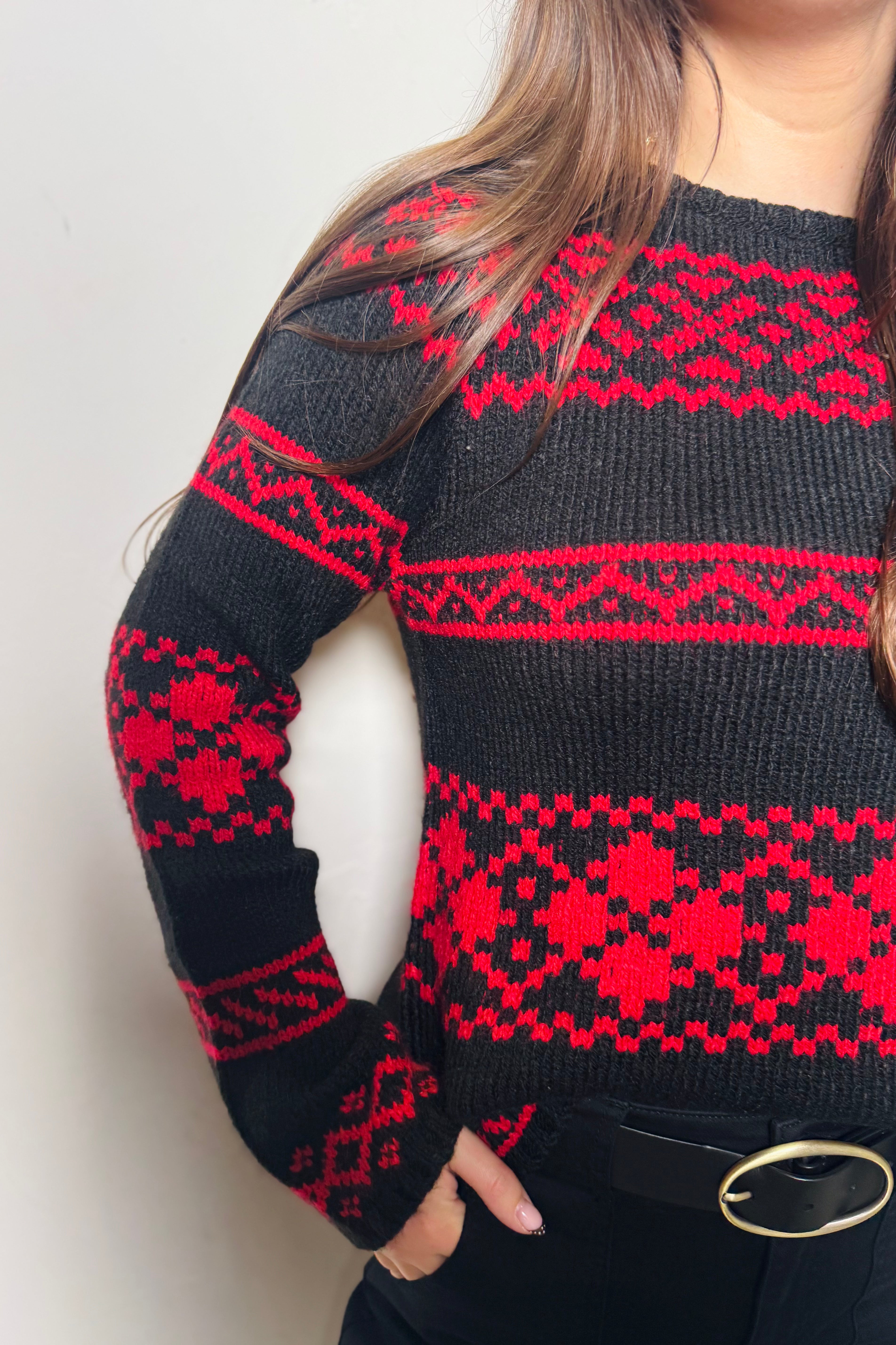 Fair Isle Boatneck Sweater