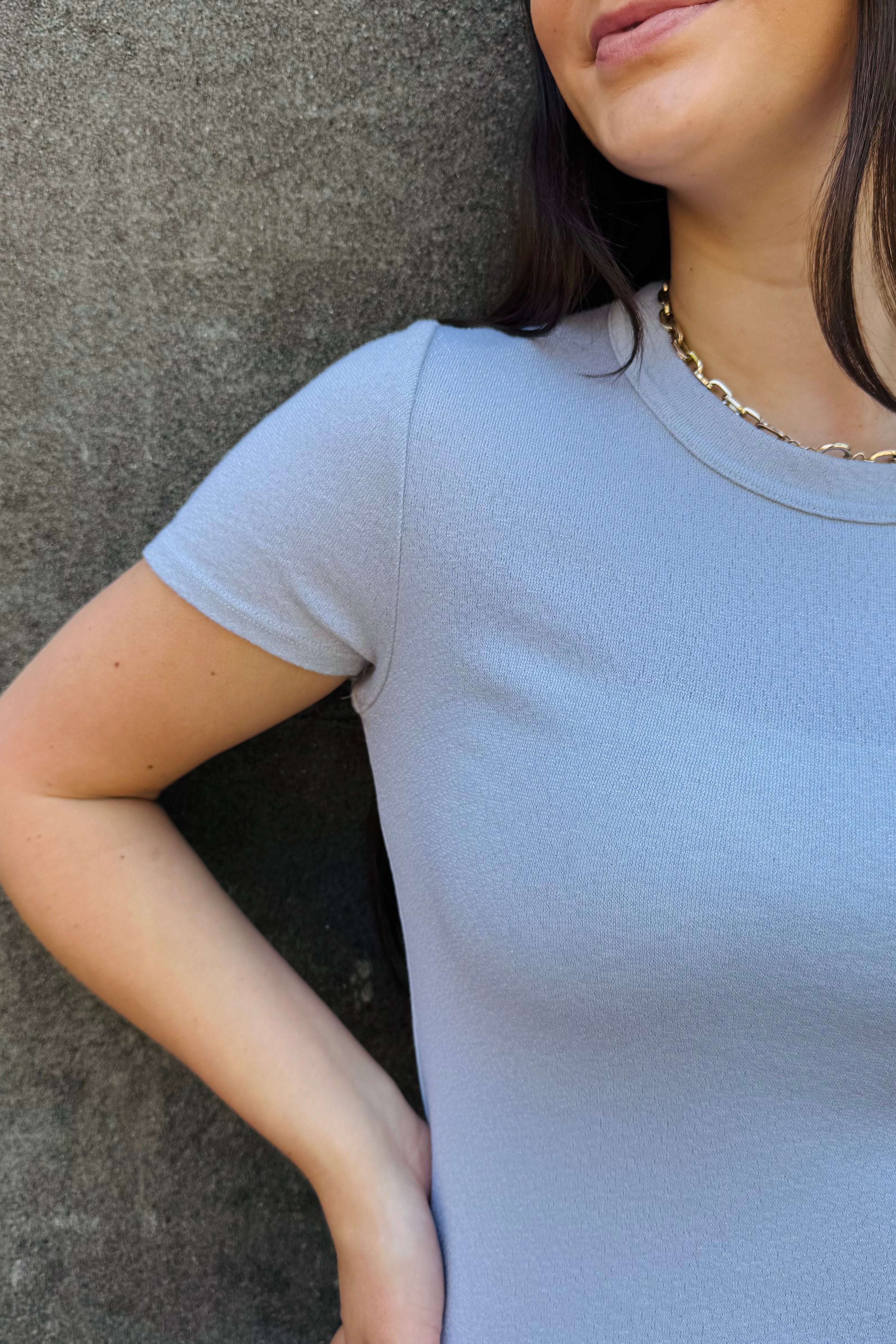 Fallon Shine Tee-Hematite