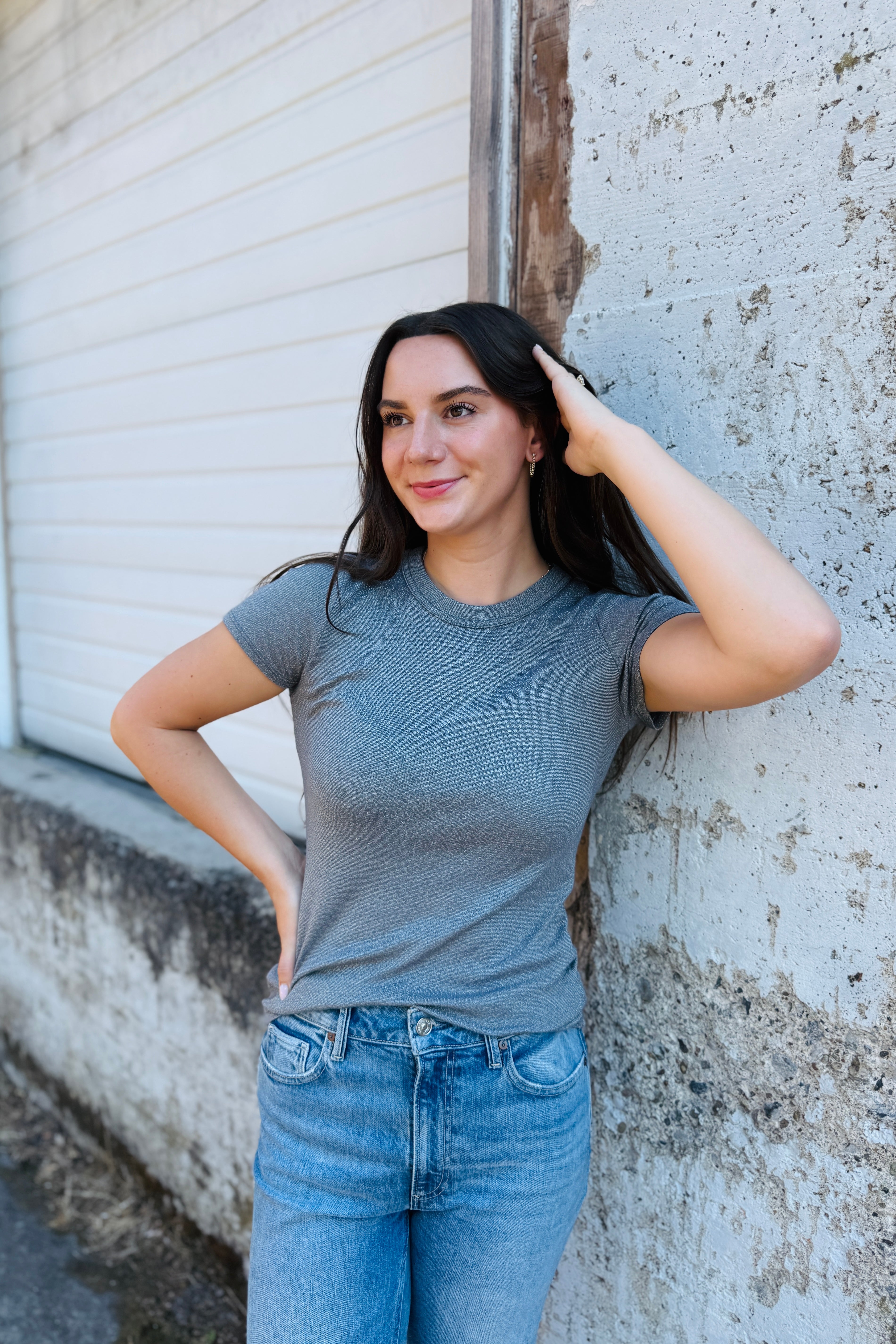 Fallon Shine Tee-Thunder