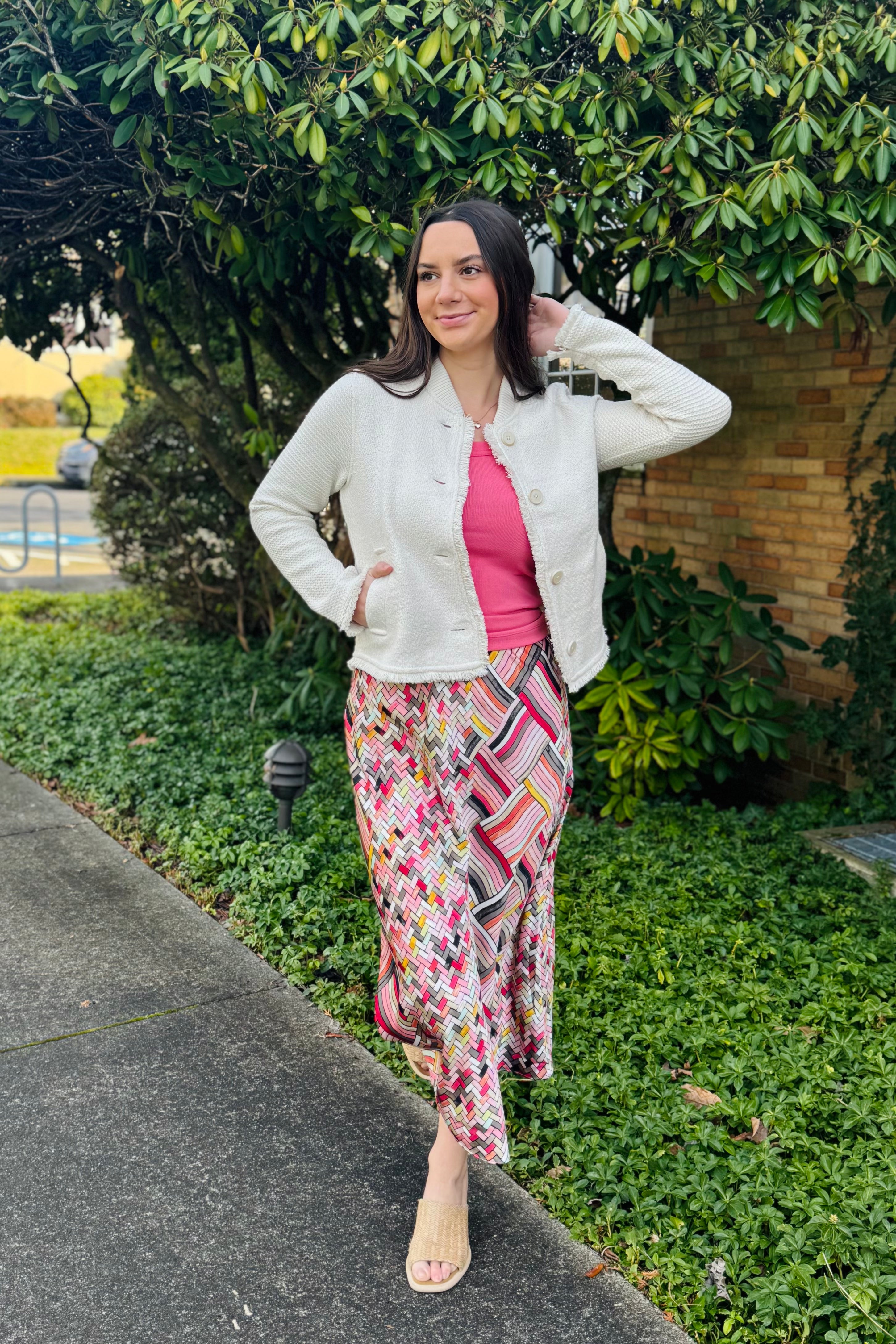 Fringe Knit Bomber Jacket