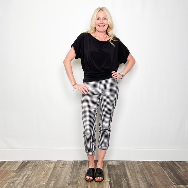 Gingham Cuffed Crop Pant