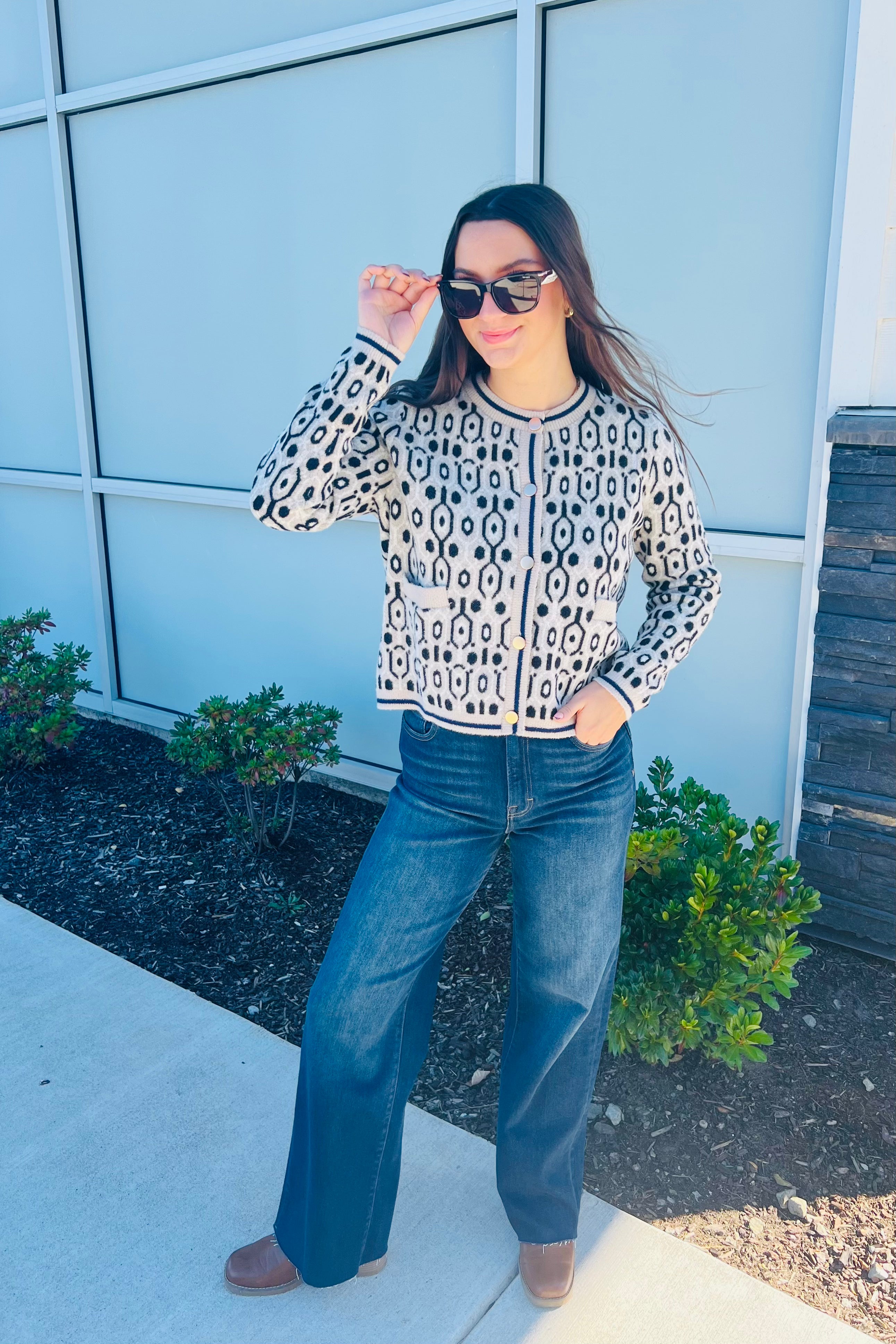Geo Knit Cardigan
