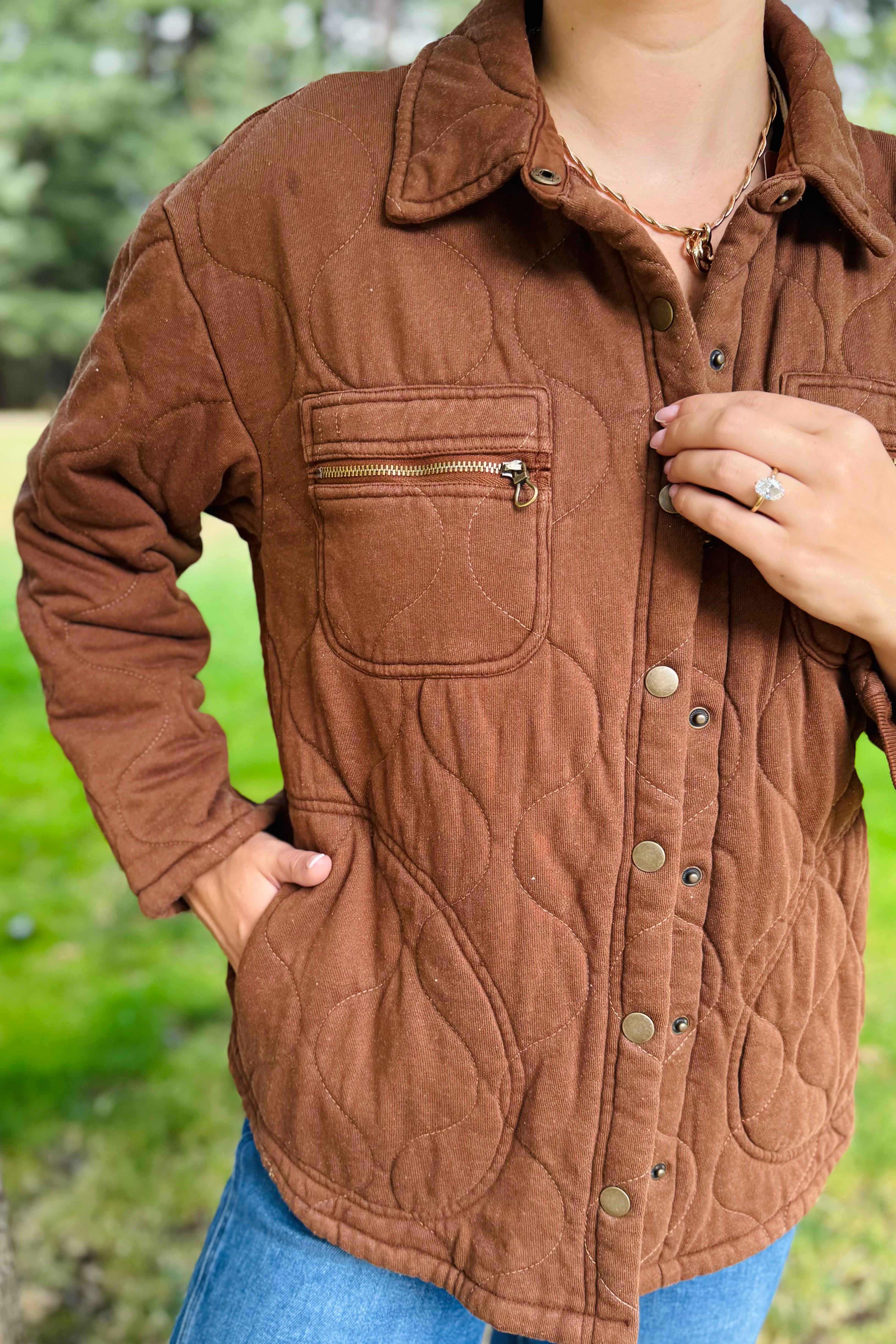 Gyasi Quilted Jacket - Rufous Pigment