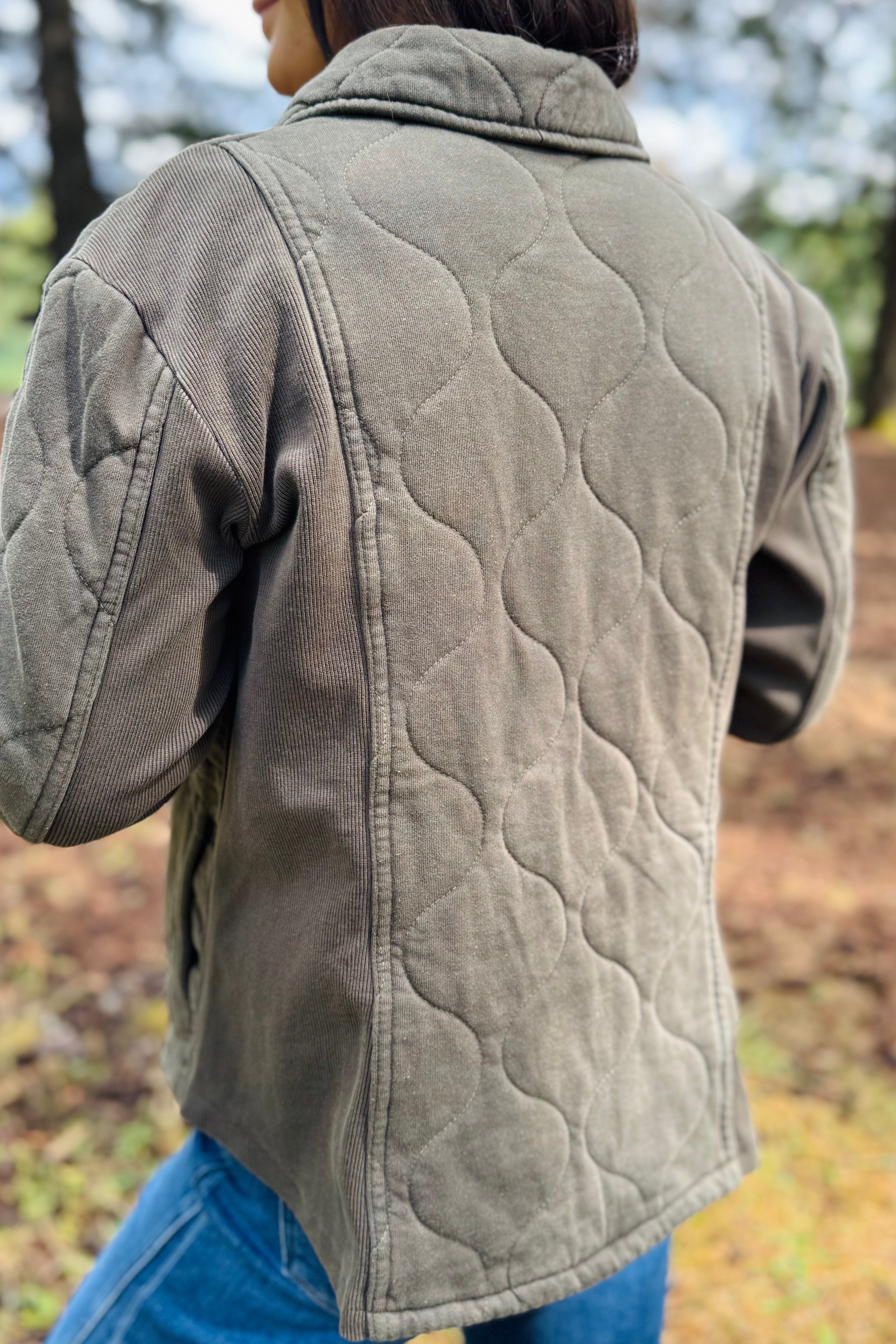 Gyasi Quilted Jacket - Kombu Pigment