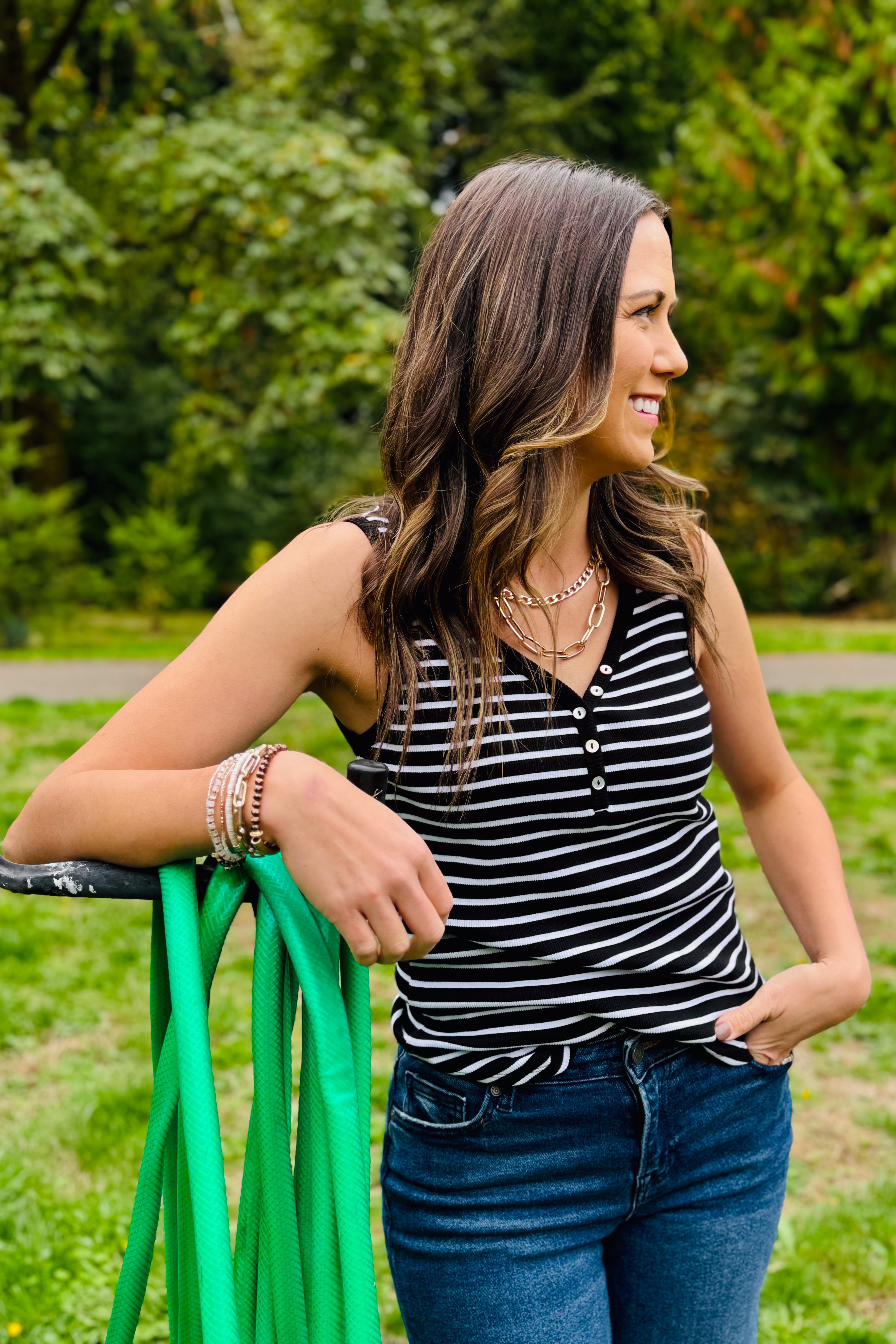 Henley Tank With Buttons