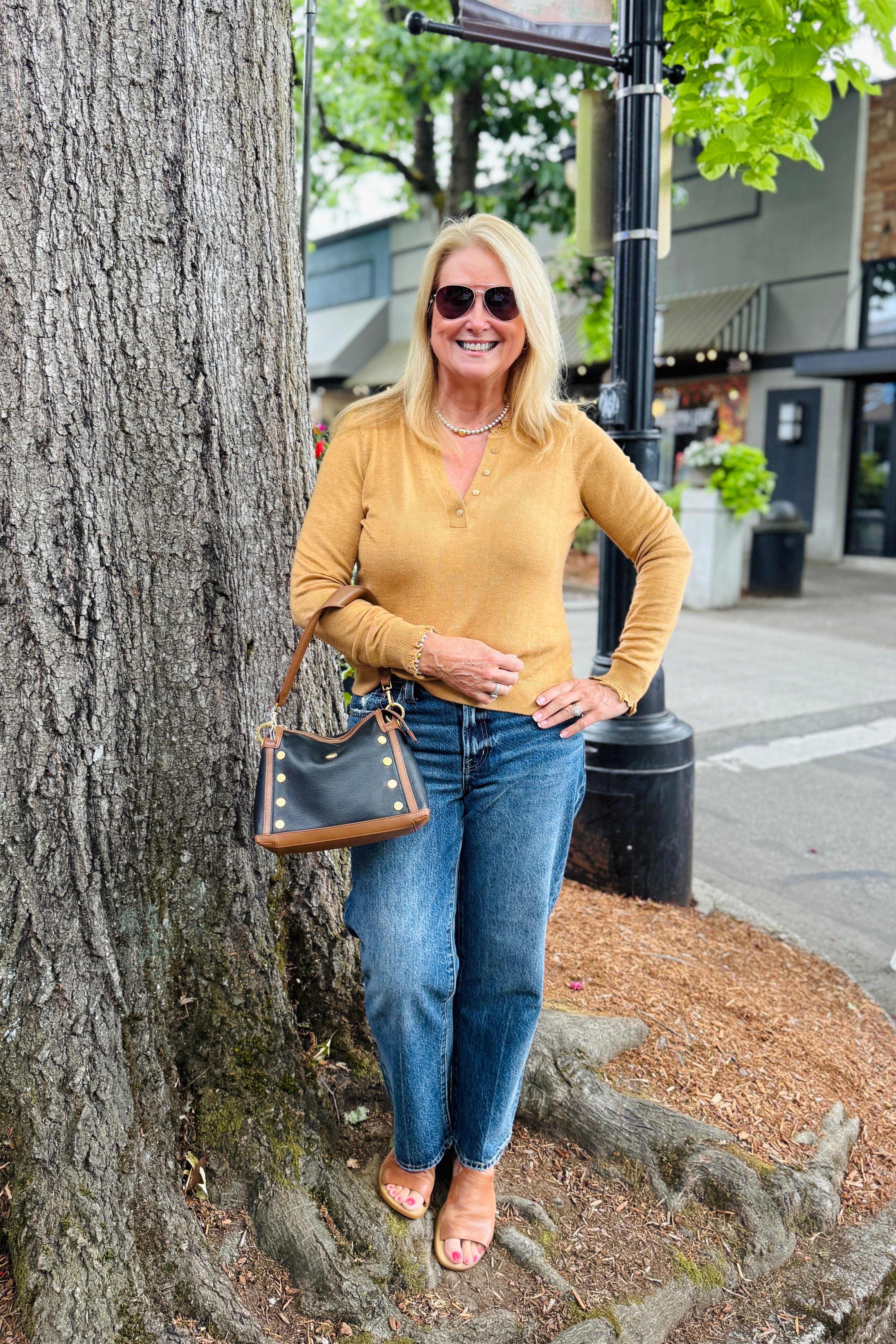 Henley Ruffle Sweater
