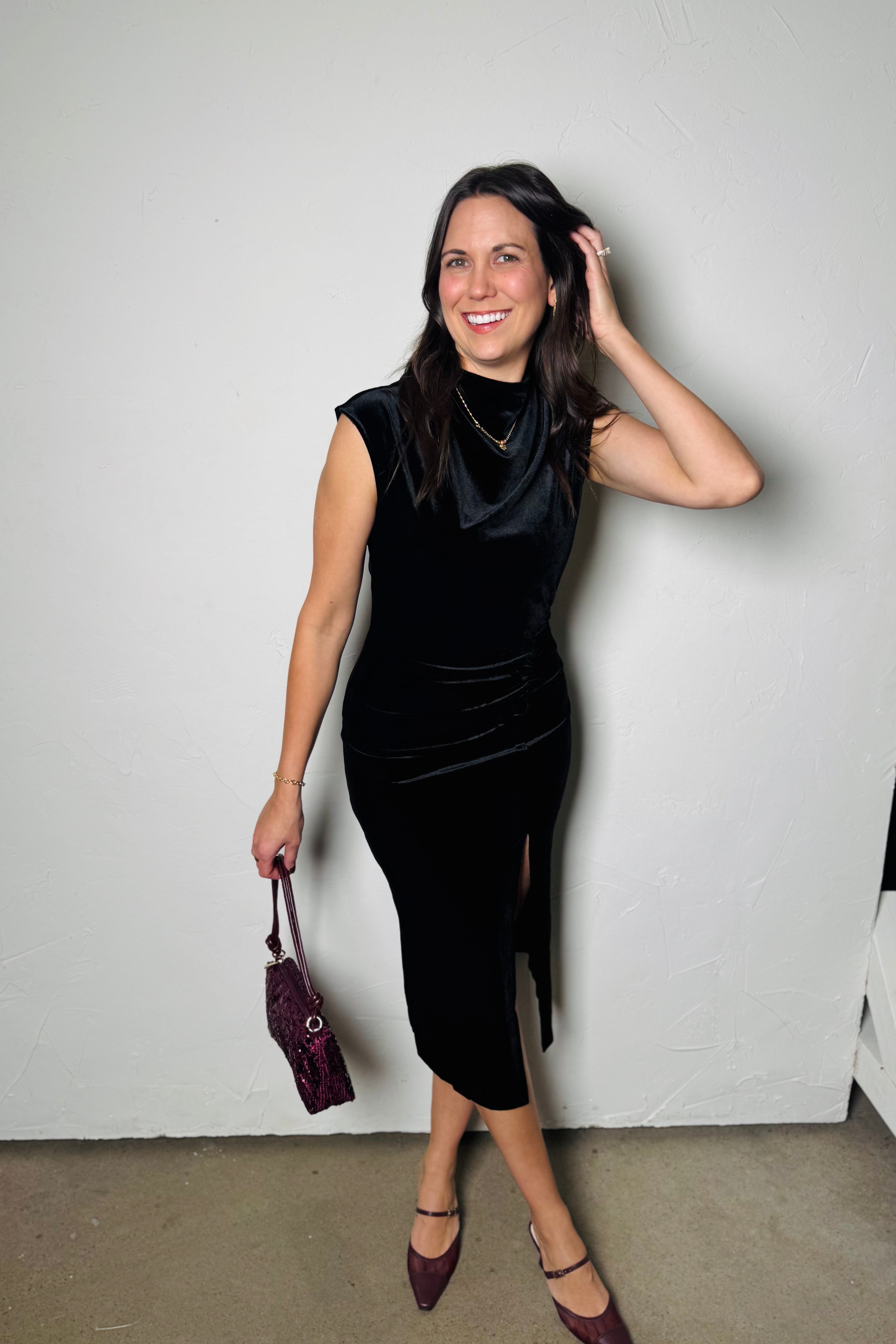 Modern Velvet Midi Dress