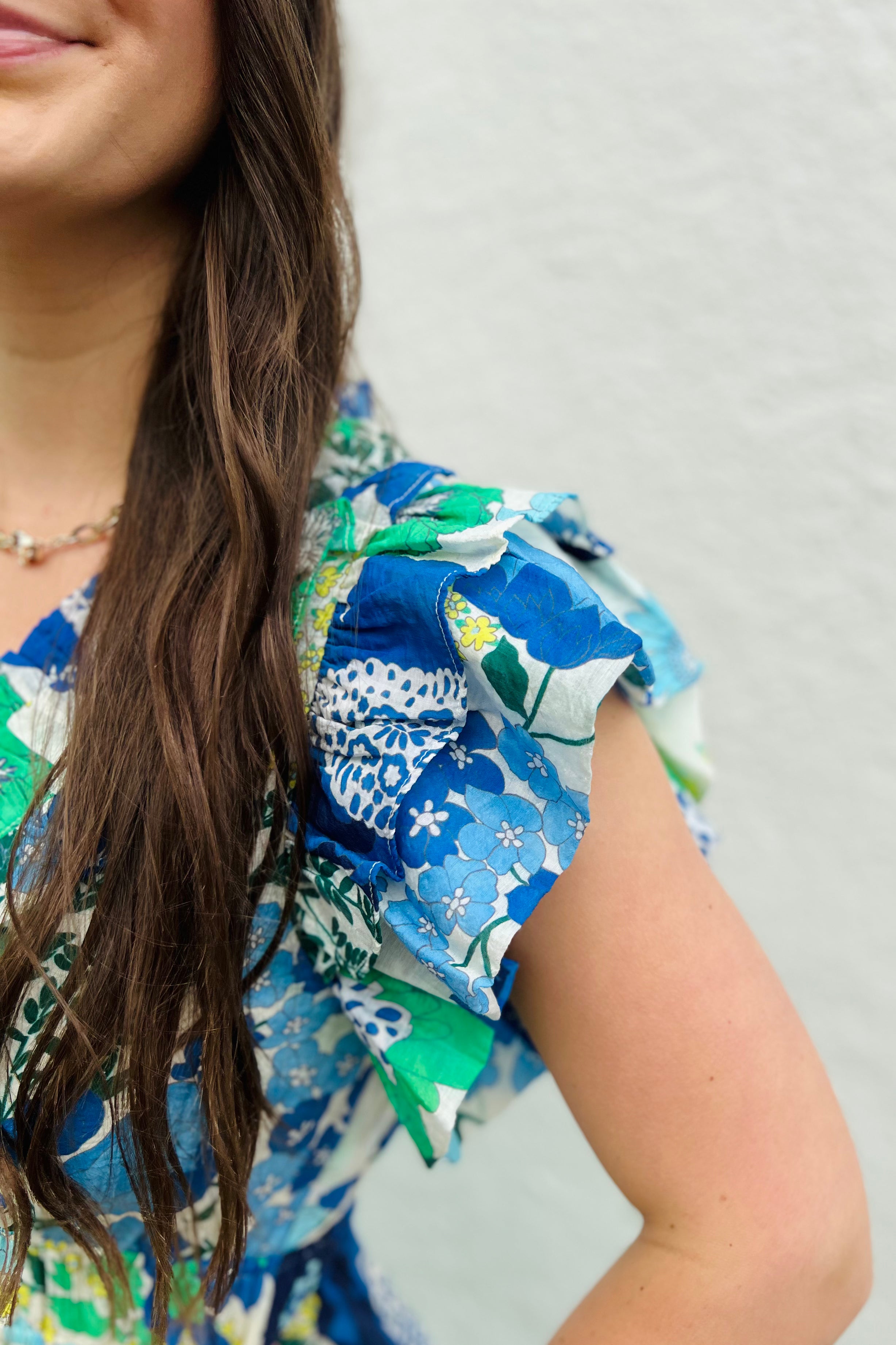 Flutter Sleeve Tiered Dress