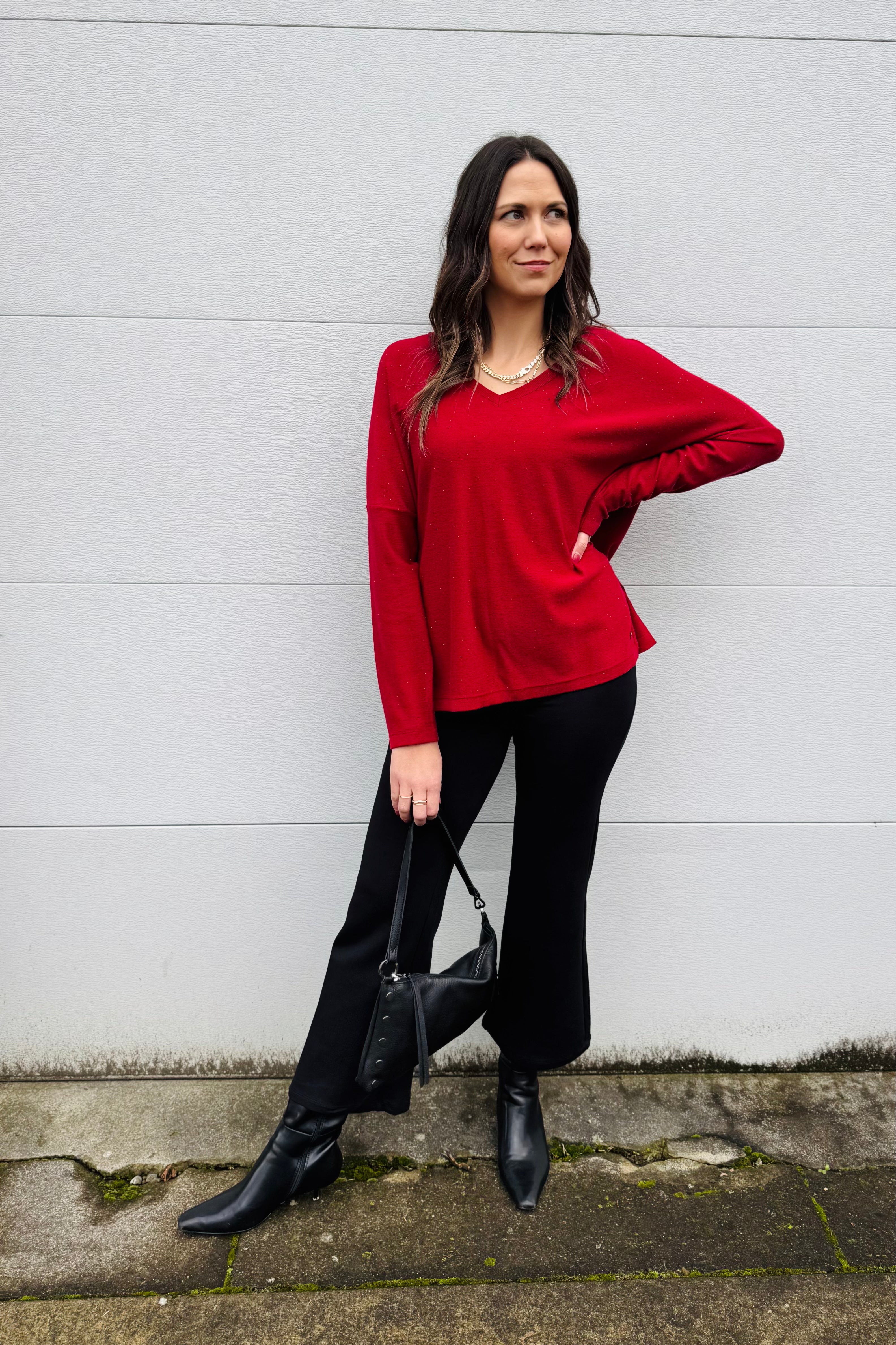 Sequined Boxy Sweater Top