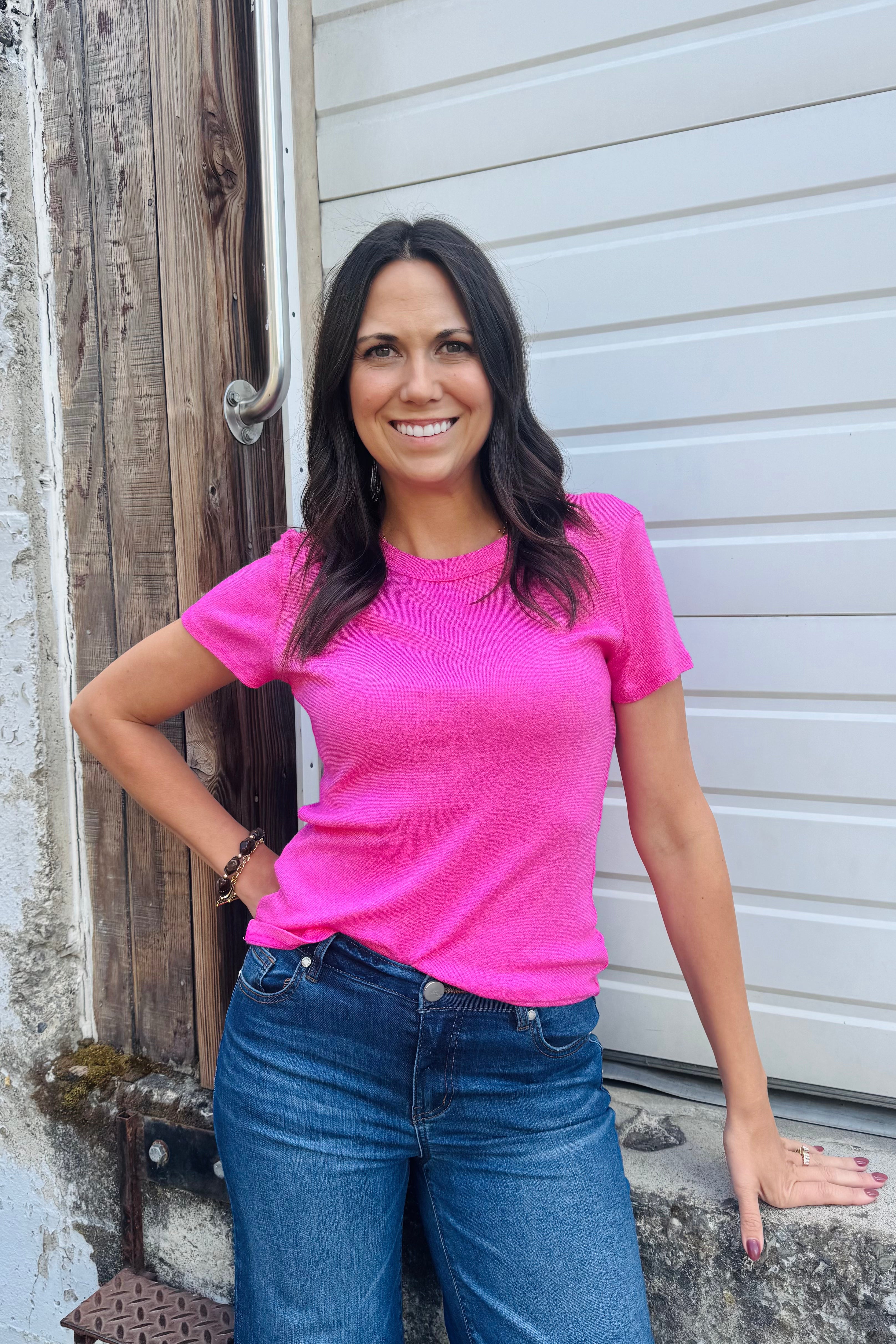 Fallon Shine Tee-Flamingo
