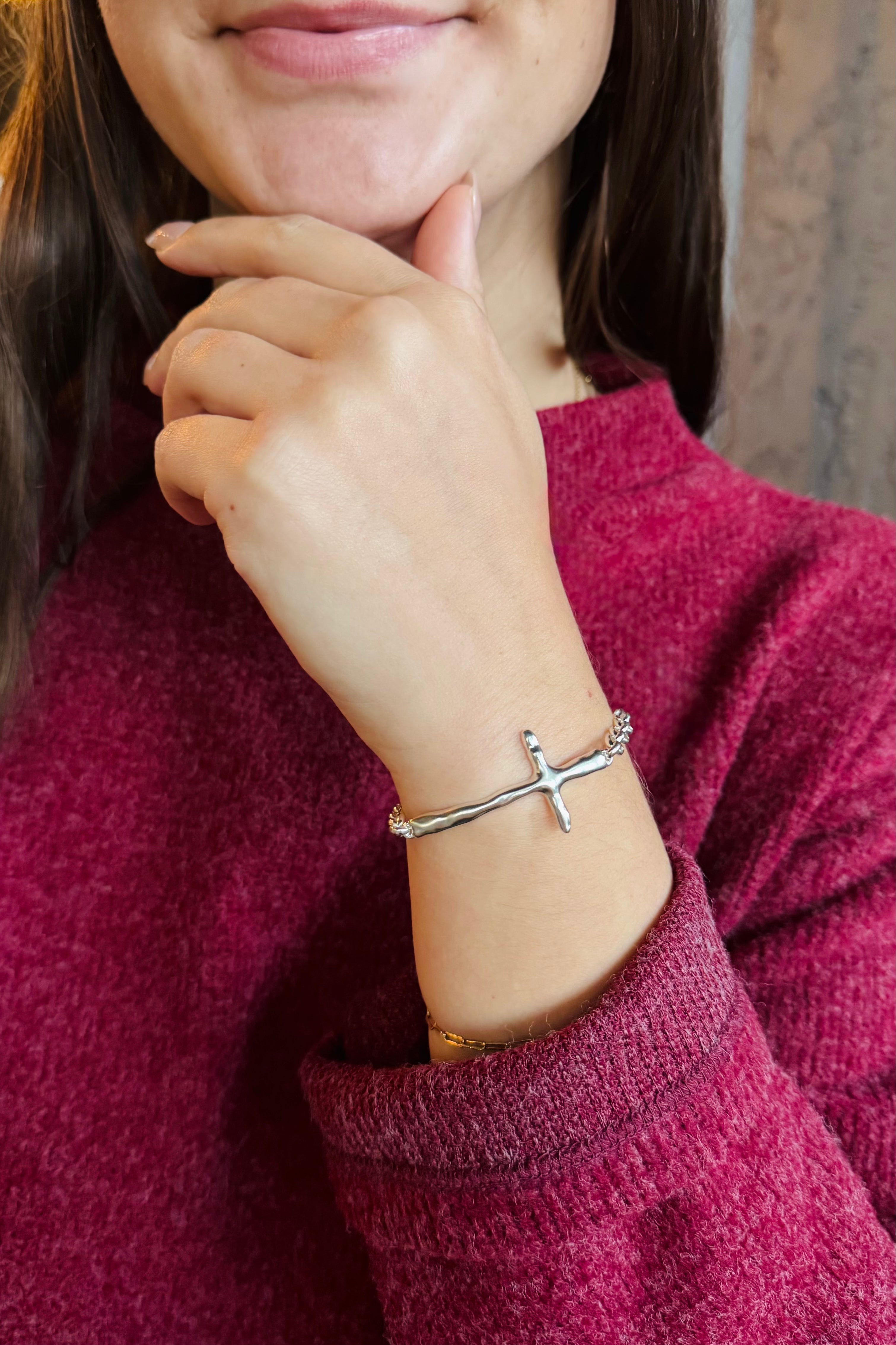 In Good Faith Cross Bracelet Silver
