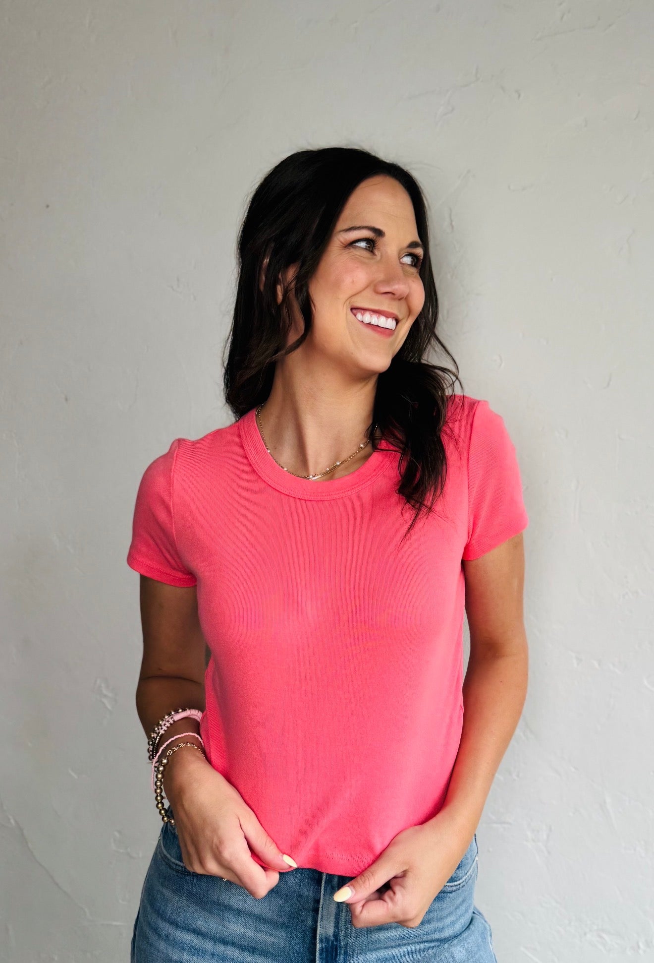 Mimi Crop - Coral Sherbert