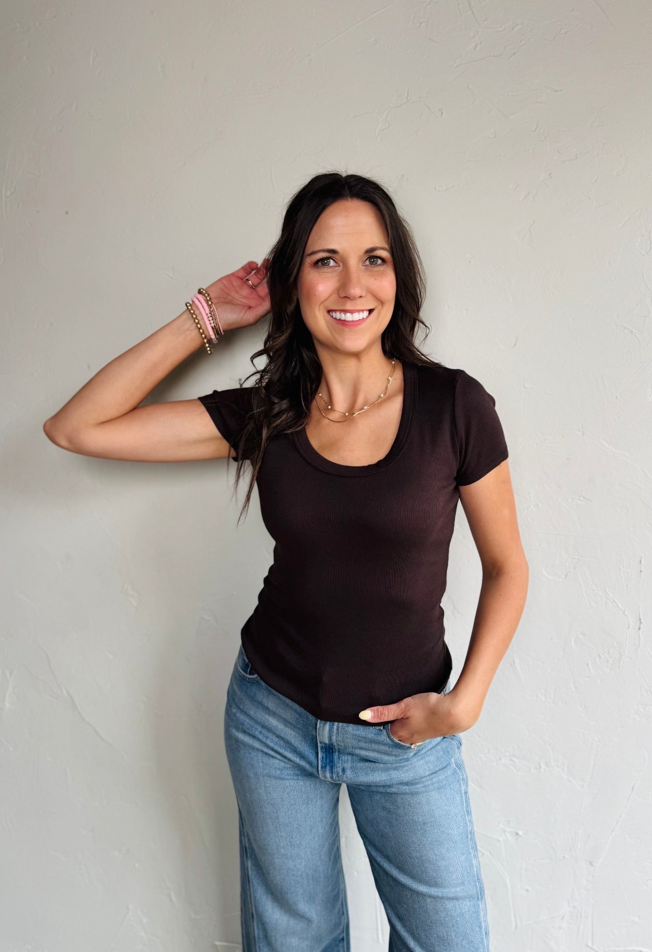 Calla Scoop Neck Tee - Java