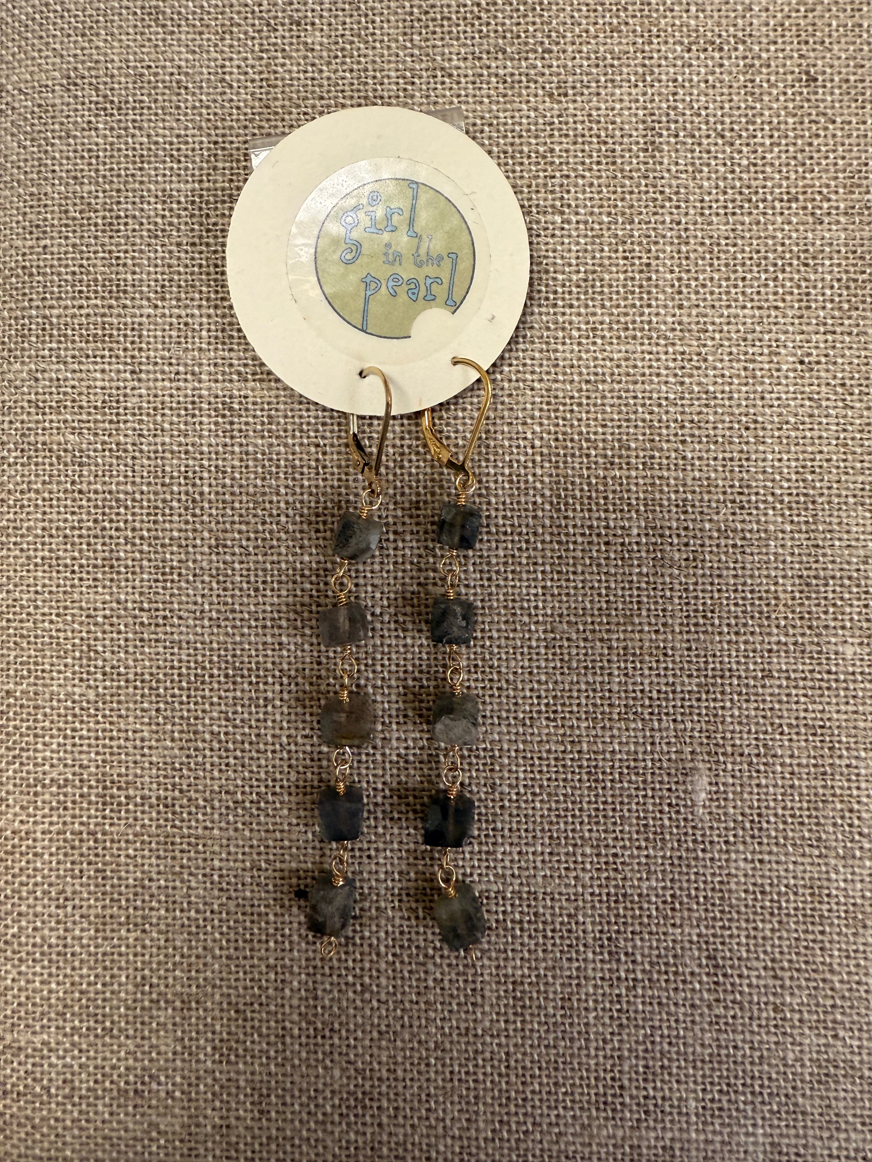 14K Gold and Labradorite Earrings