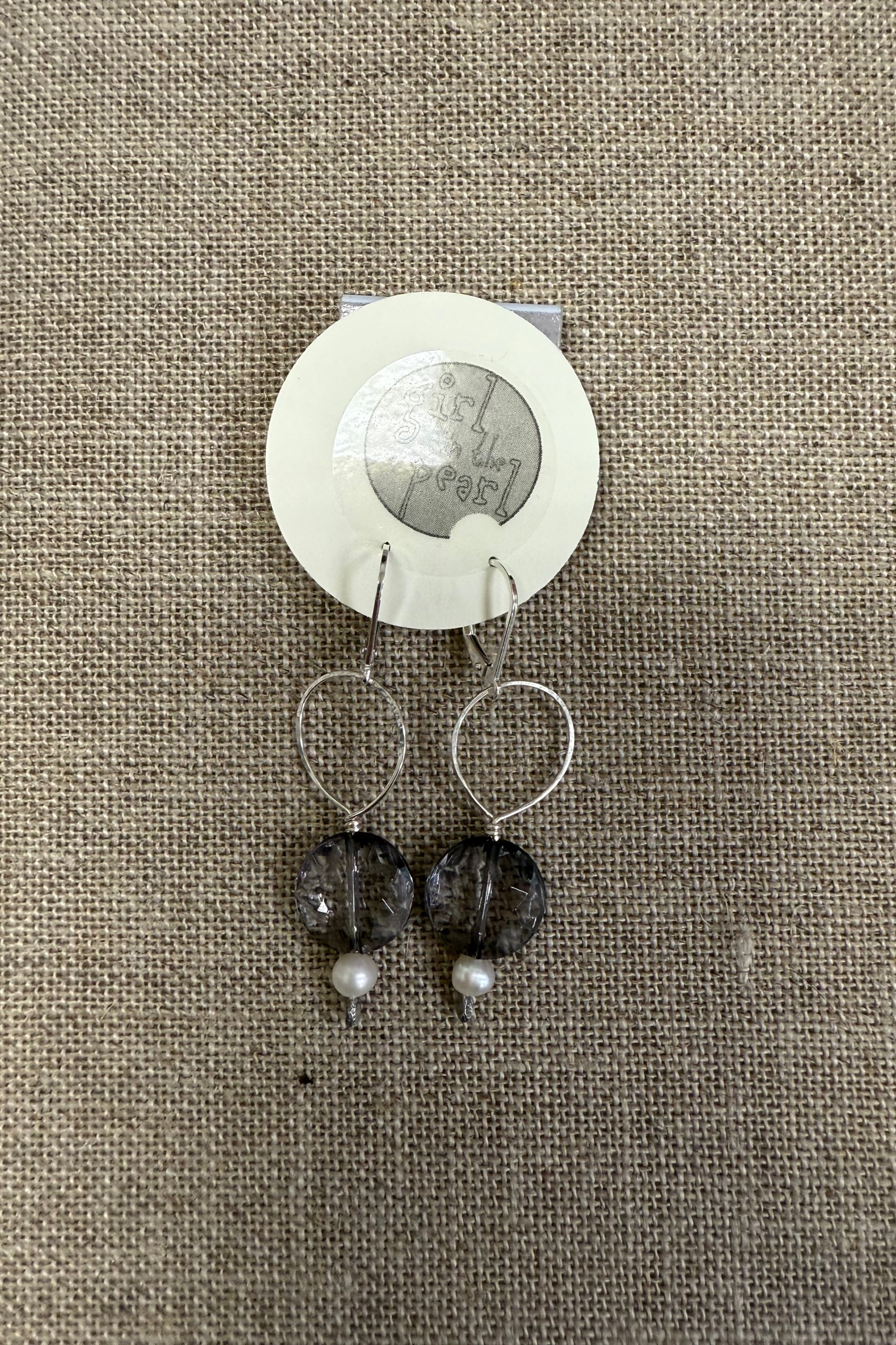 Coin Quartz and Pearl Earrings