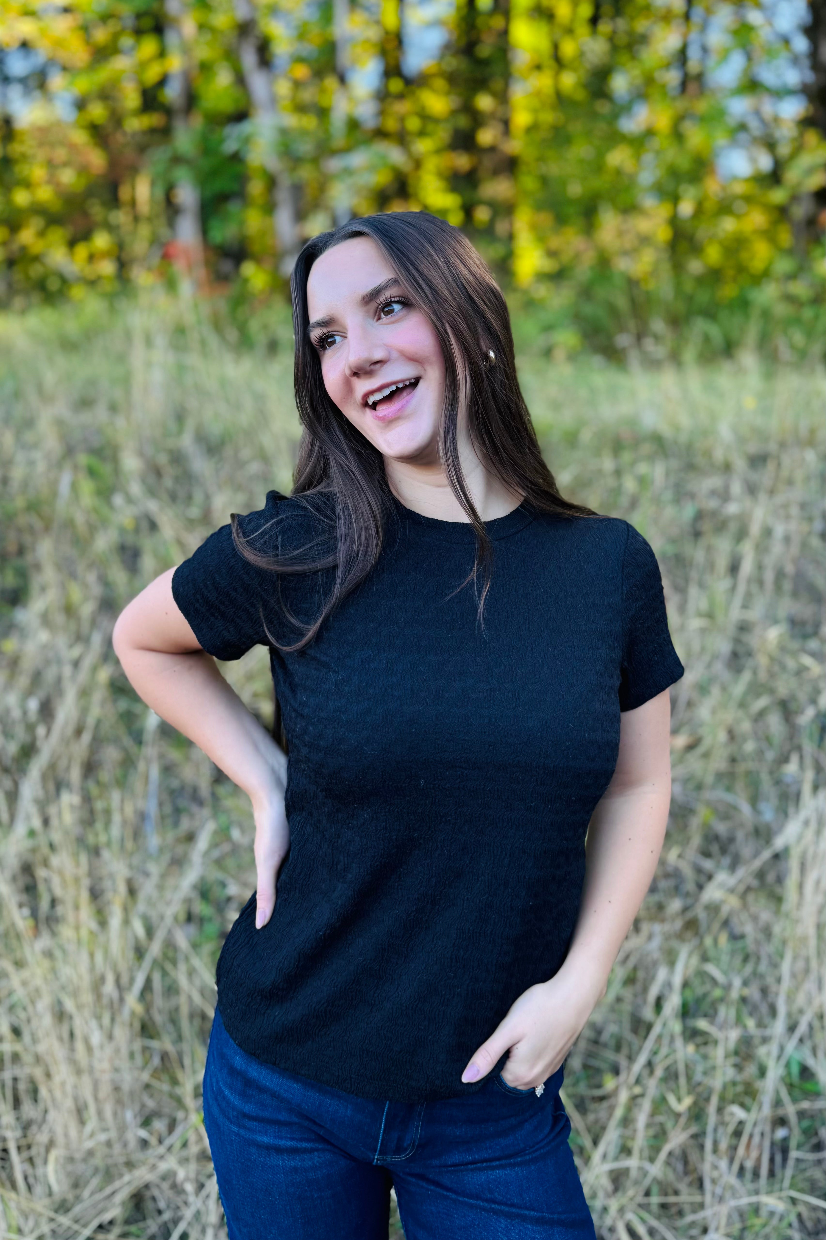 Icon Textured Tee - Black
